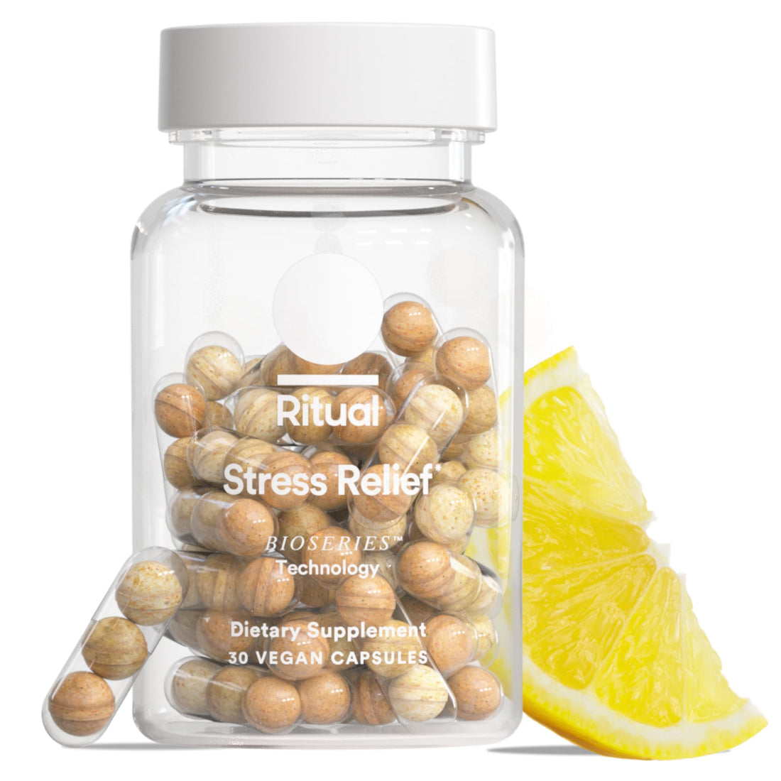Ritual Stress Relief Supplement Shoden® Ashwagandha, Suntheanine® L-Theanine, and Saffron as affron®* BioSeries with 8-Hour Release to Support Natural Cortisol Response and Promote Calm, 30 Day Ritual uk supplements