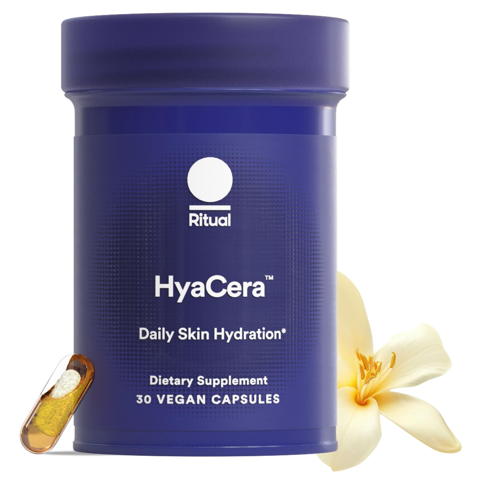 Ritual HyaCera Skin Supplement for Wrinkle Support, with Hyabest® and Ceratiq® for Skin Hydration Support, Hyaluronic Acid, Glycolipids, Ceramides, Gluten Free, Non GMO, Vanilla Essence, 30 Day Supply Ritual uk supplements