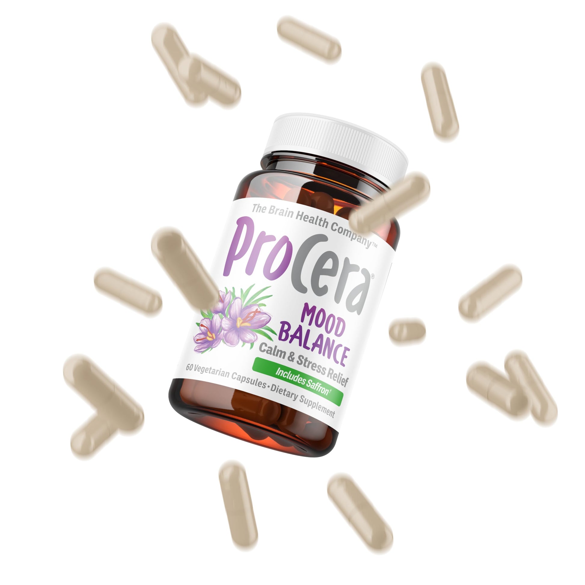Procera Mood Support - Boost Mental Performance - Clarity - Mood Stability - Stress - Anxiousness - Mental Fatigue - Adaptogens - Saffron - Magnesium - Ashwagandha - Rhodiola - 60 Count Procera uk supplements