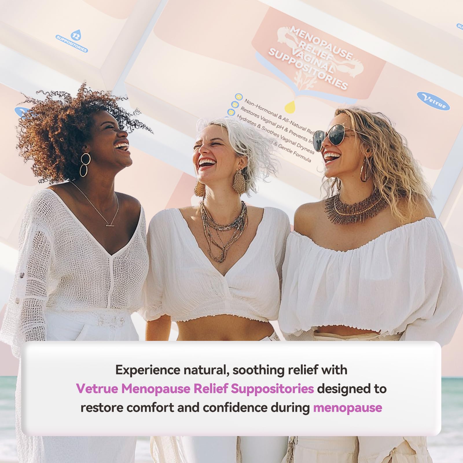 Vetrue Menopause Relief Vaginal Suppositories, Non-Hormonal, All-Natural Formula with Boric Acid, Hyaluronic Acid, Probiotics, Coconut Oil & Vitamin E, Soothes Vaginal Dryness & Discomfort(12 Inserts) vetrue uk supplements