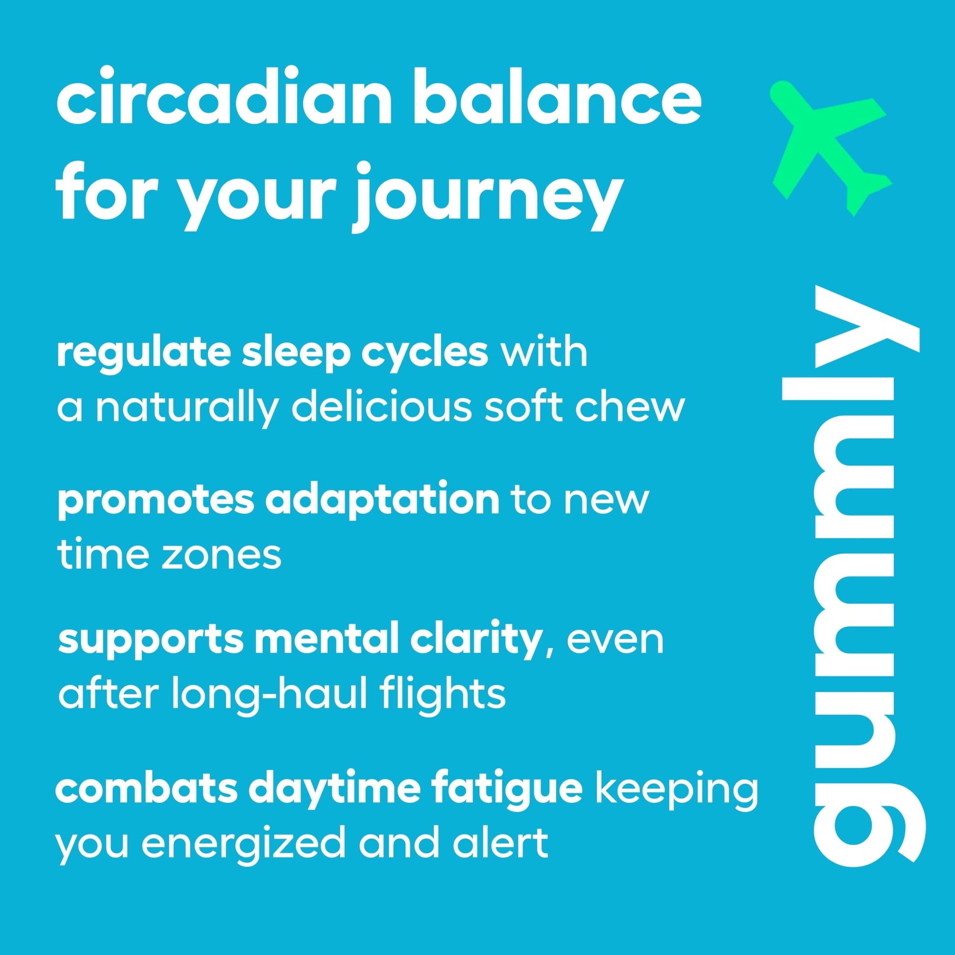 Jet Lag Remedy for Travel Gummies • No Jet Lag Pills Alternative • Travel Essentials • Support Adjustment to Time Zones and Circadian Rhythm • Delicious Tropical Berry Flavor • 20 Gummies 3-5 Trips Gummly uk supplements