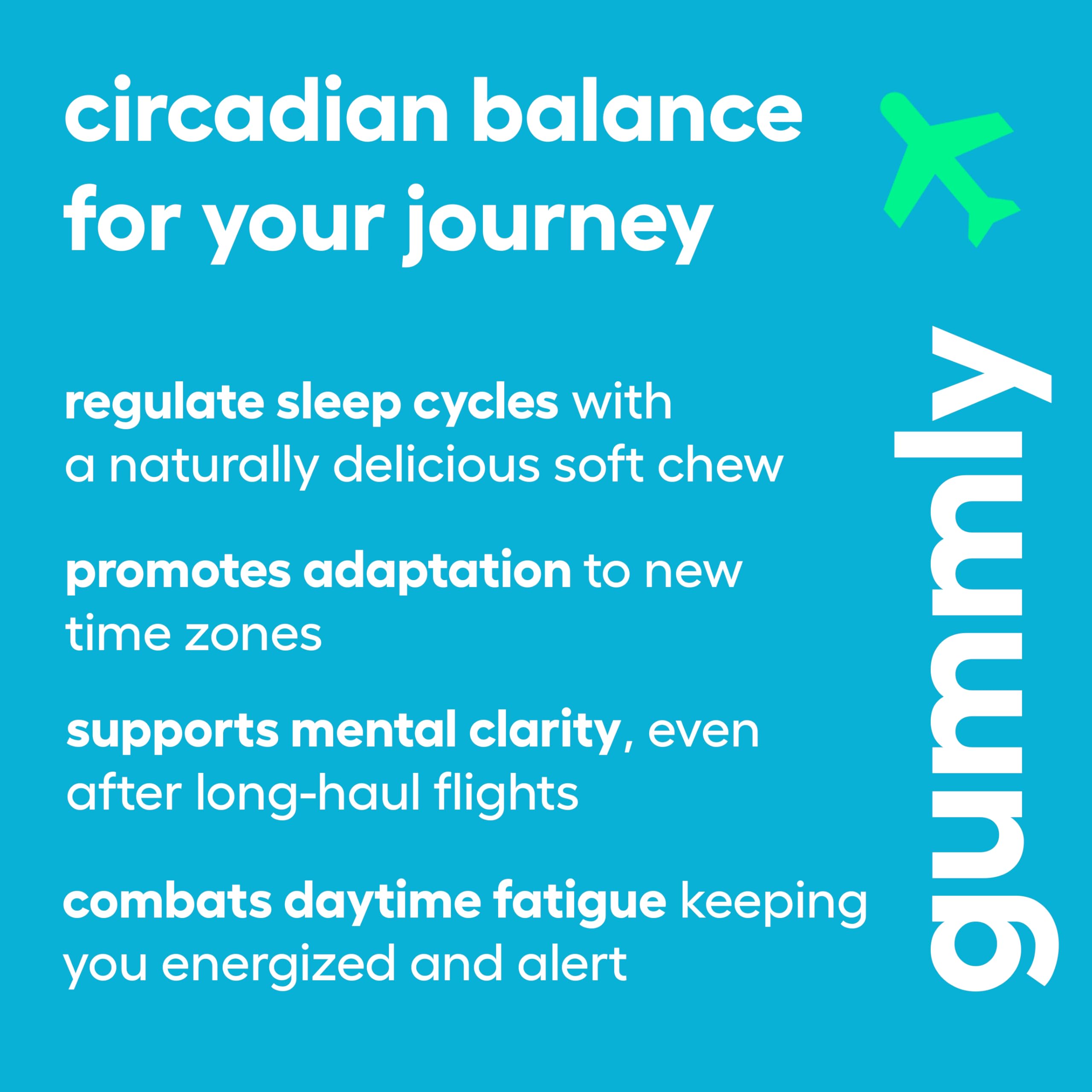 Jet Lag Remedy for Travel Gummies • No Jet Lag Pills Alternative • Travel Essentials • Support Adjustment to Time Zones and Circadian Rhythm • Delicious Tropical Berry Flavor • 20 Gummies 3-5 Trips Gummly uk supplements