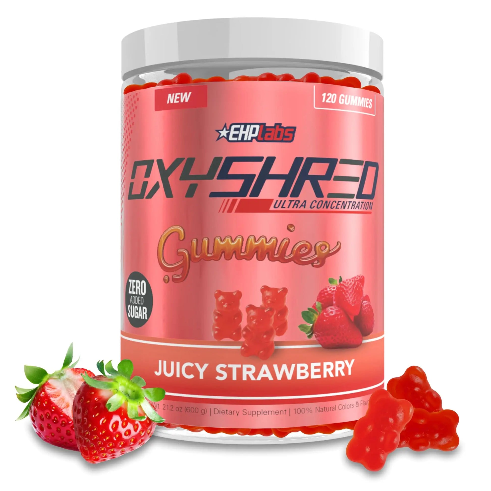 EHP Labs OxyShred Gummies - Pre Workout Gummies & Energy Chews with 100mg Caffeine, L-Carnitine for Thermo & Metabolic Support, All Natural Energy Boost EHP Labs uk supplements