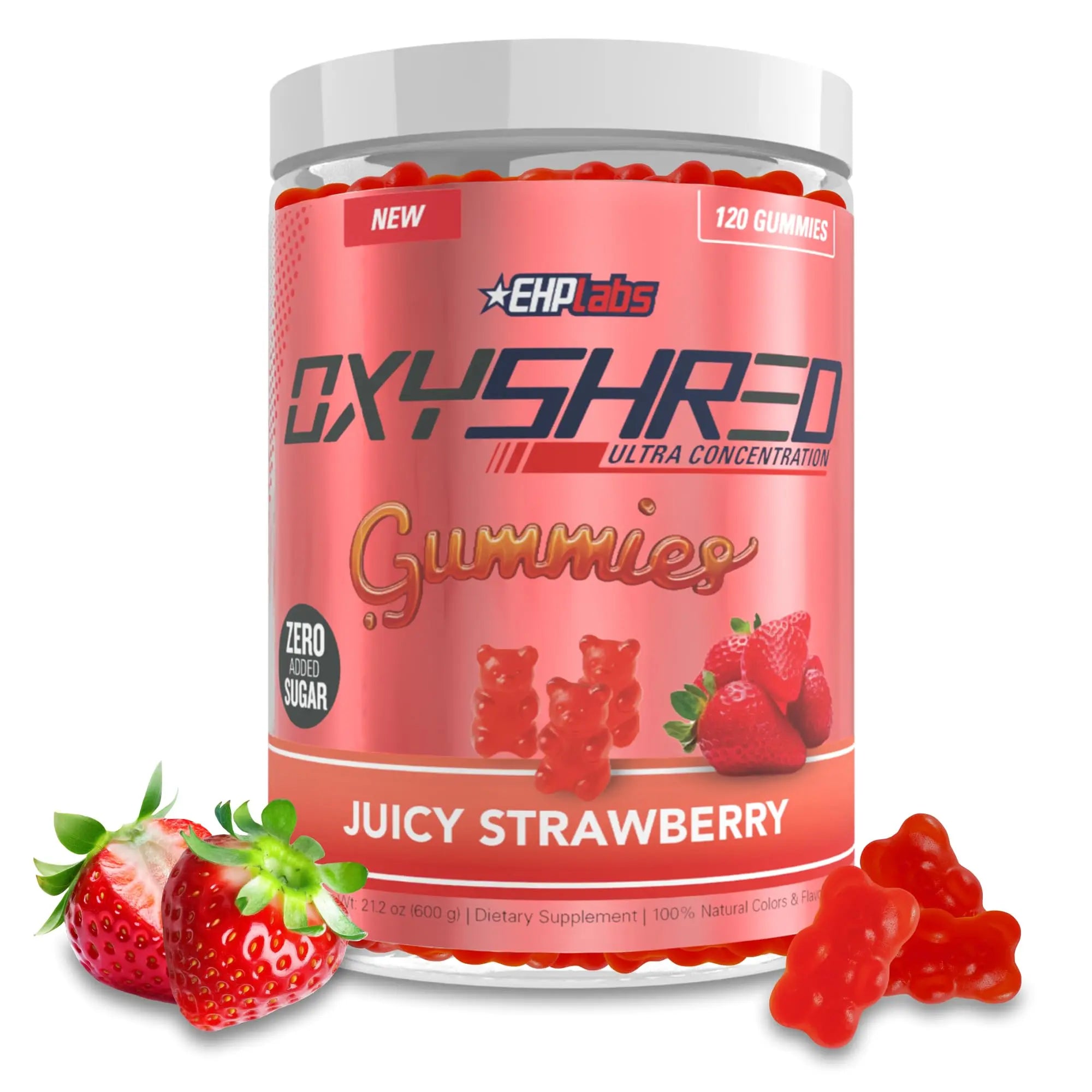 EHP Labs OxyShred Gummies - Pre Workout Gummies & Energy Chews with 100mg Caffeine, L-Carnitine for Thermo & Metabolic Support, All Natural Energy Boost EHP Labs uk supplements