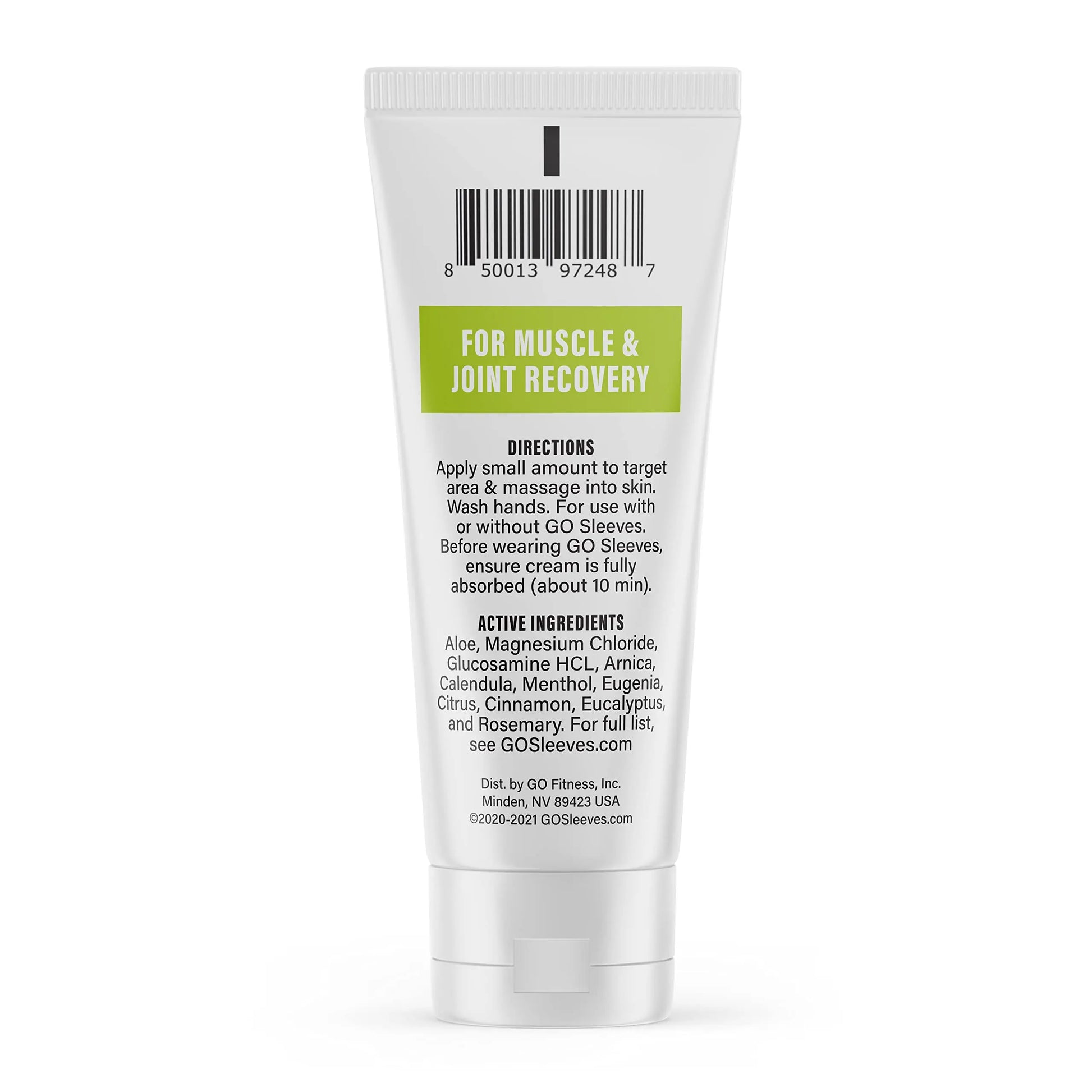 Go Sleeves Sports Recovery Cream - Concentrated Muscle and Joint Recovery Lotion – Magnesium Chloride Cream with Arnica for Muscle Pain and Stiffness from Running, Exercise, Backache – 2 Ounces GO SLEEVES uk supplements