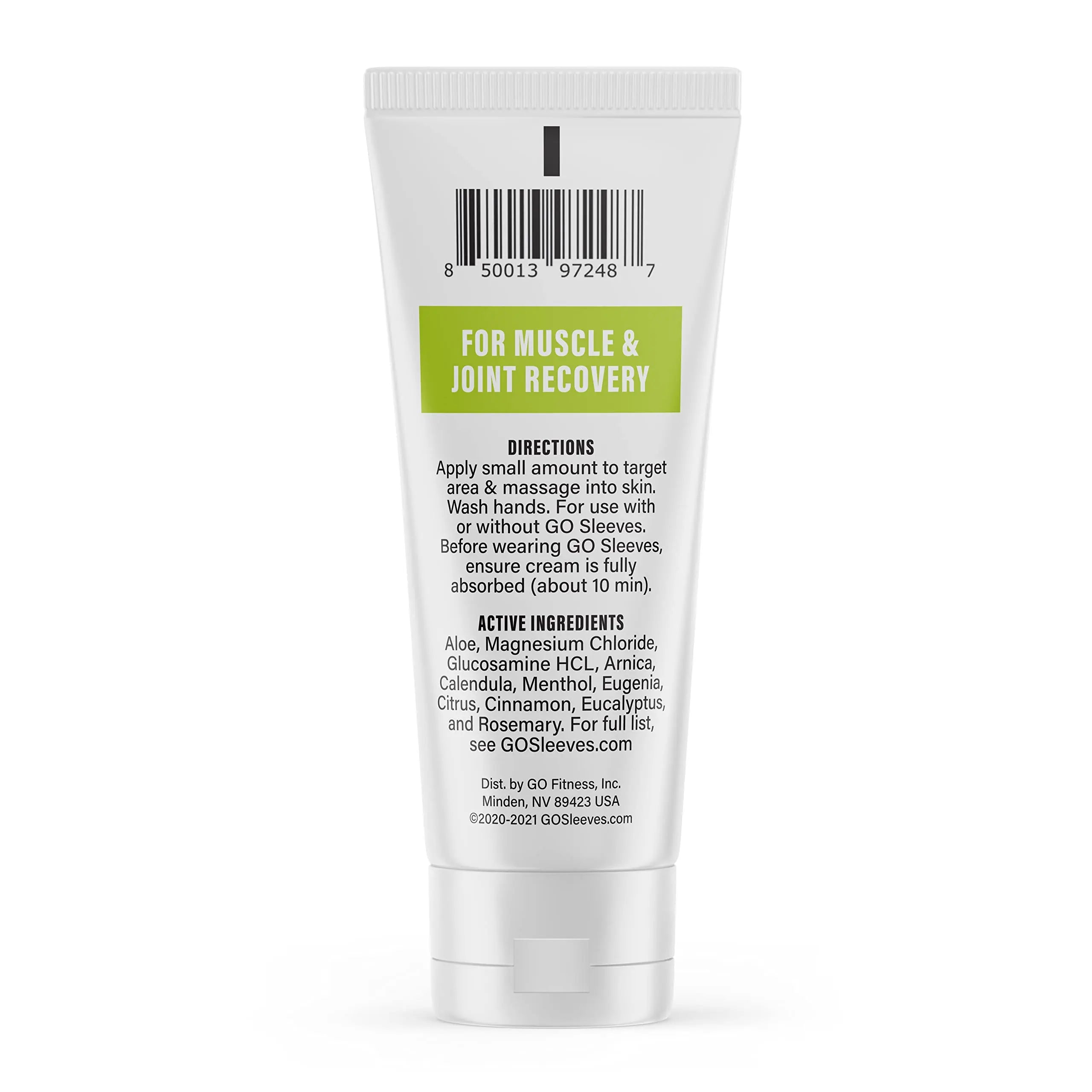 Go Sleeves Sports Recovery Cream - Concentrated Muscle and Joint Recovery Lotion – Magnesium Chloride Cream with Arnica for Muscle Pain and Stiffness from Running, Exercise, Backache – 2 Ounces GO SLEEVES uk supplements