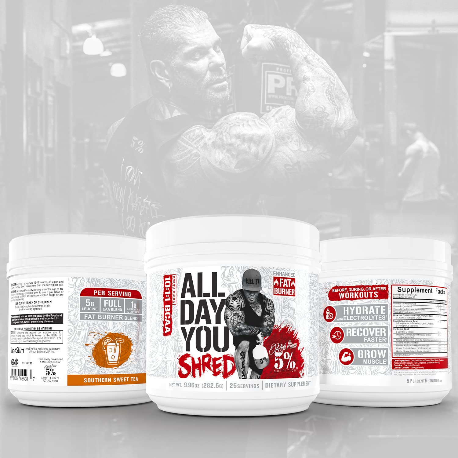 5% Nutrition Rich Piana AllDayYou Shred BCAA Powder | Amino Acid Supplement 5% Nutrition uk supplements