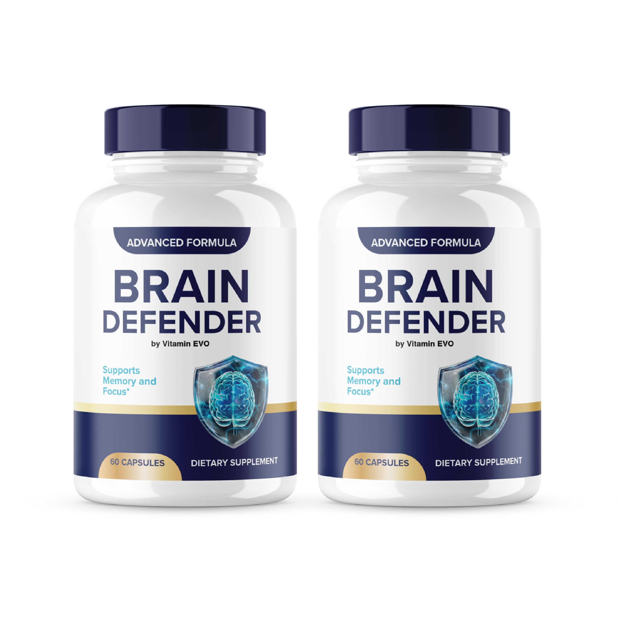 (2 Pack) Brain Defender Capsules, Official Brain Defender Support Supplement Pills, Brain Defender Cognitive Health Memory Advanced Formula, Braindefender Brain Support 2 Month Supply (120 Capsules) Vitamin Evo uk supplements