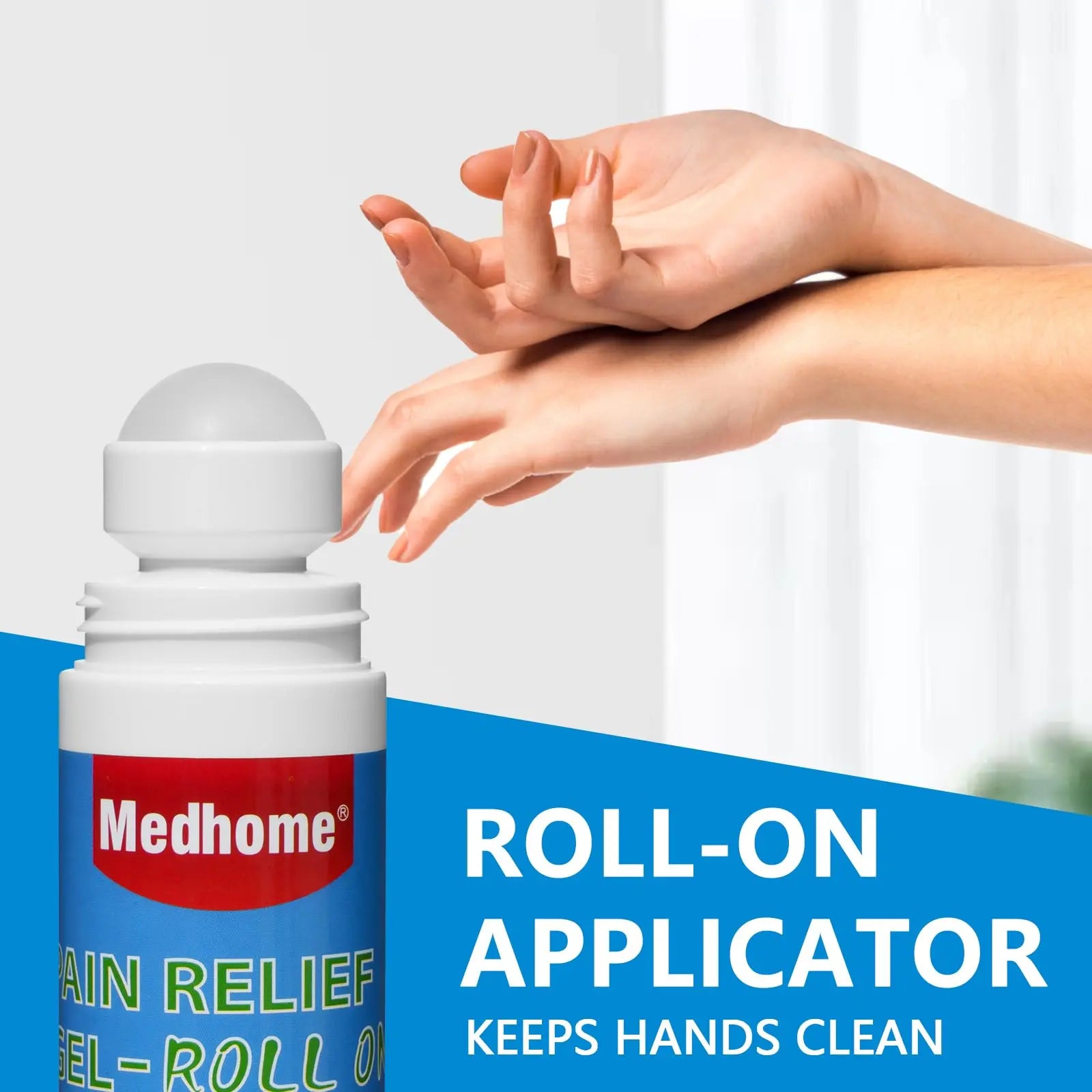 Medhome Pain Relief Roll On, Travel Size Pain Reliever, for Knee, Neck, Hip, Joint, Shoulder, Arthritis Pain Reliever, Fast Acting & Long Lasting Formula, Roll On Menthol Gel 2.5 oz (Pack of 1) Medhome uk supplements