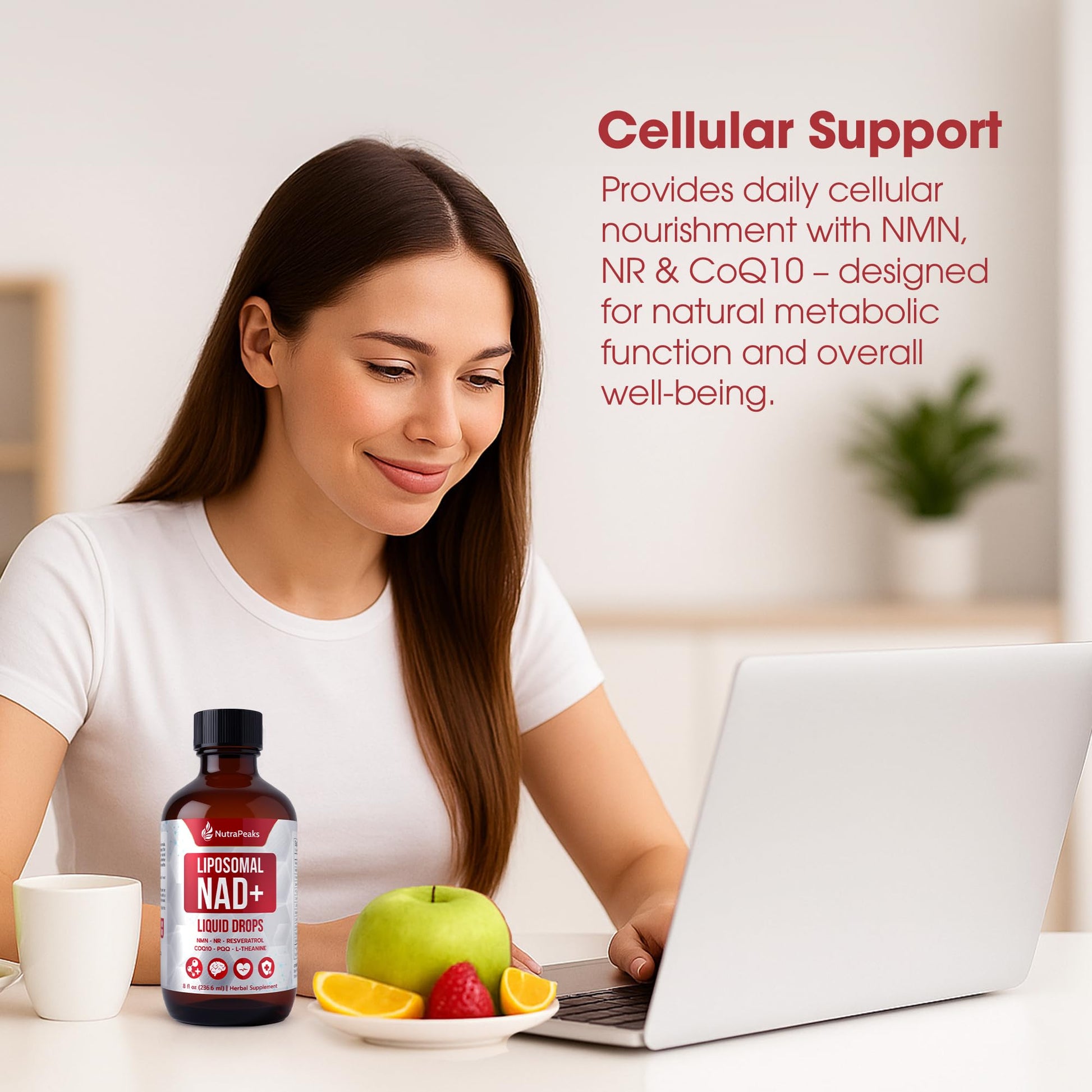 NutraPeaks NAD+ Supplement Liquid - NAD+ Supplement 1000mg, NAD+ Nicotinamide Riboside Resveratrol Supplements with PQQ, NAD+ Berry Flavor Sticks for Anti-Aging, Energy, Focus NutraPeaks uk supplements