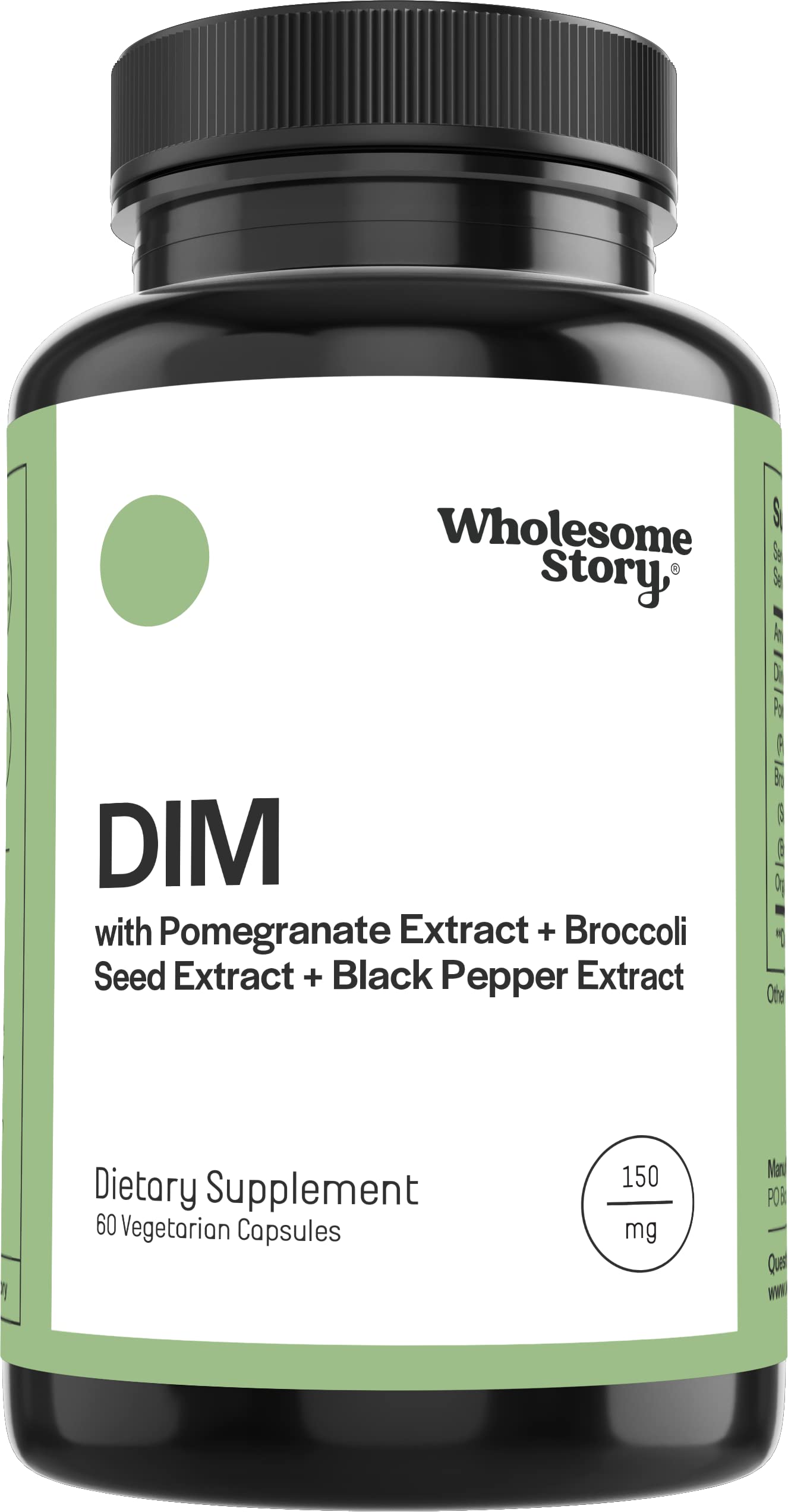 DIM Supplement Women | DIM SGS | Pomegranate, Broccoli and Black Pepper Blend | Estrogen & Hormone Balance for Women | Cell and Tissue Health | 60-Day Supply | Clean Label Project Certified Wholesome Story uk supplements