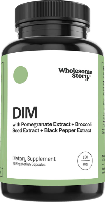 DIM Supplement Women | DIM SGS | Pomegranate, Broccoli and Black Pepper Blend | Estrogen & Hormone Balance for Women | Cell and Tissue Health | 60-Day Supply | Clean Label Project Certified Wholesome Story uk supplements