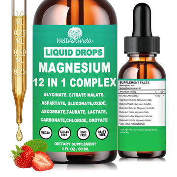 Magnesium Complex 700mg, 12 in 1 Magnesium Supplement with Glycinate Citrate Malate Oxide Taurate Aspartate Orotate Magnesium Relaxation, Muscle, Sleep Support, High Absorption Liquid Magnesium丨Vegan WellVeraVida uk supplements