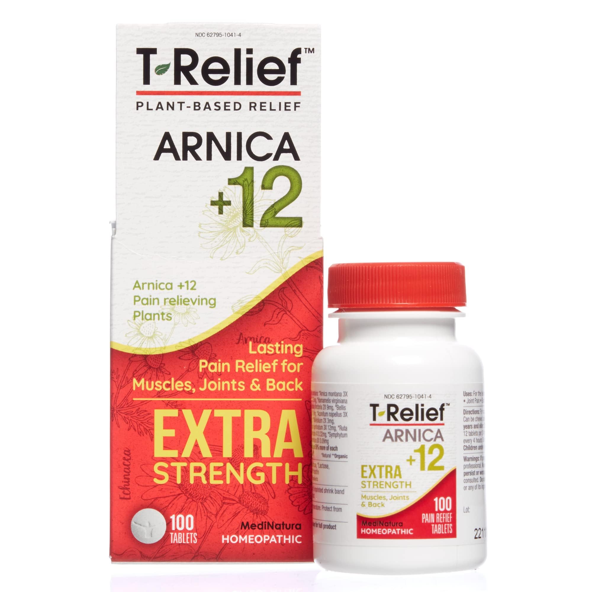 MediNatura T-Relief Extra Strength Pain Relief Arnica +12 Plant-Based Pain Relievers 100ct Tablets T-Relief Extra Strength Pain Relief 3oz Cream Bundle MediNatura uk supplements