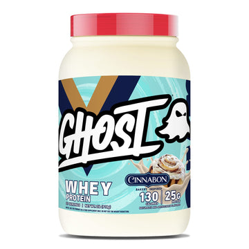 GHOST Whey Protein Powder, Cinnabon - 2LB Tub, 25G of Protein - Cinnamon Roll Flavore GHOST uk supplements