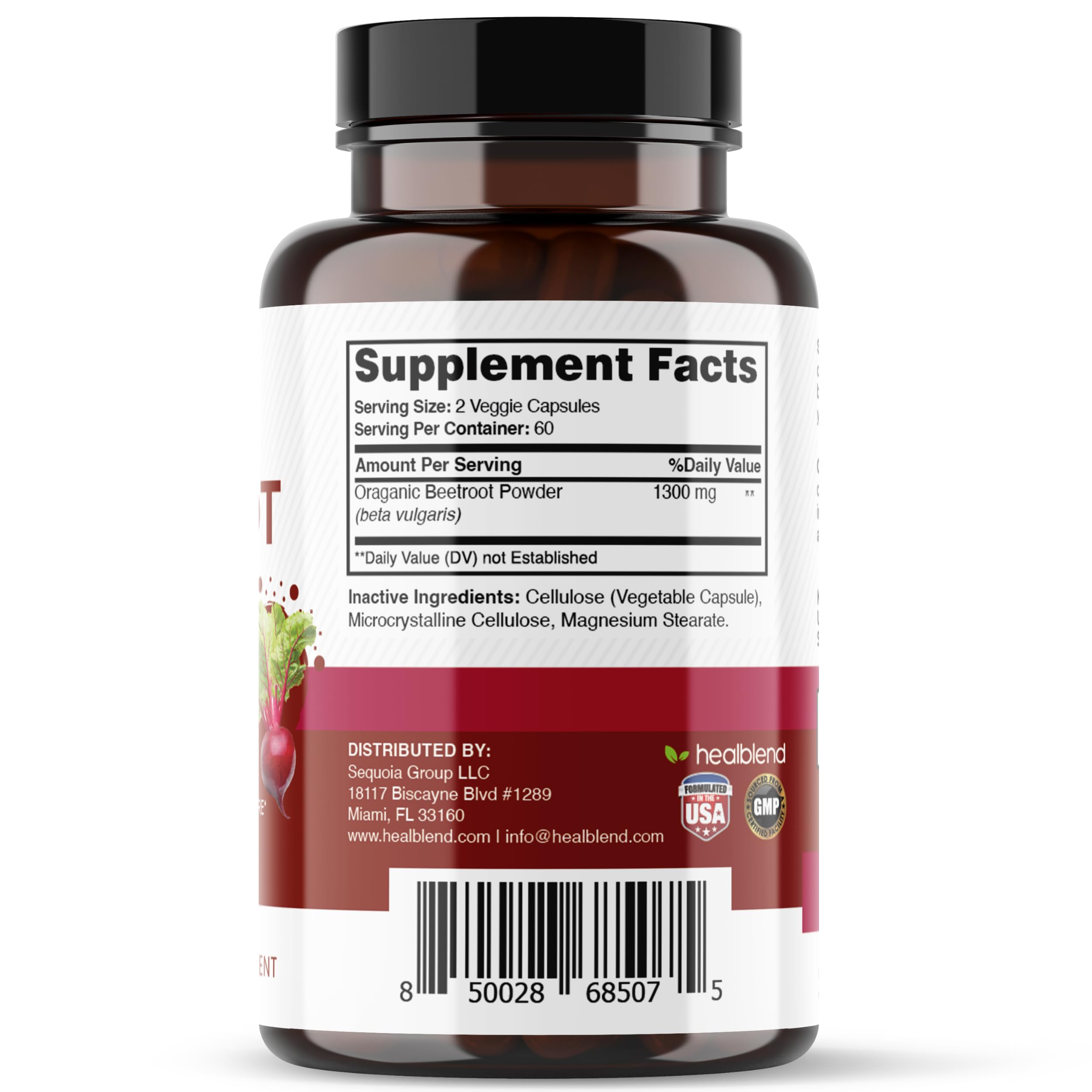 healblend Organic Nitric Oxide Beet Root Capsules 1300mg - Support Immune System healblend uk supplements