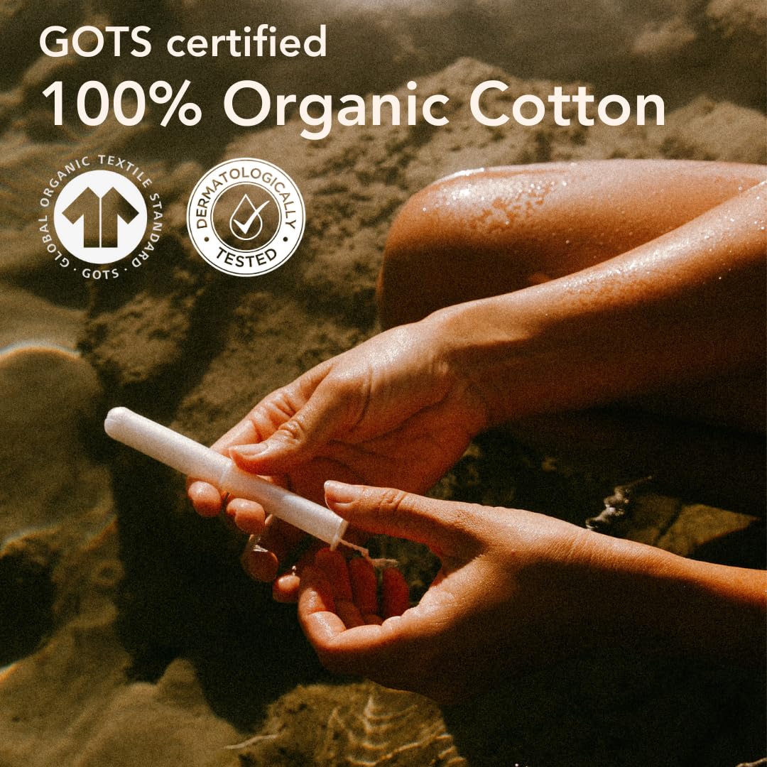 Award Winning 100% Organic Cotton Easy Glide Tampons with Compact Plant Based Applicator MARLOW uk supplements