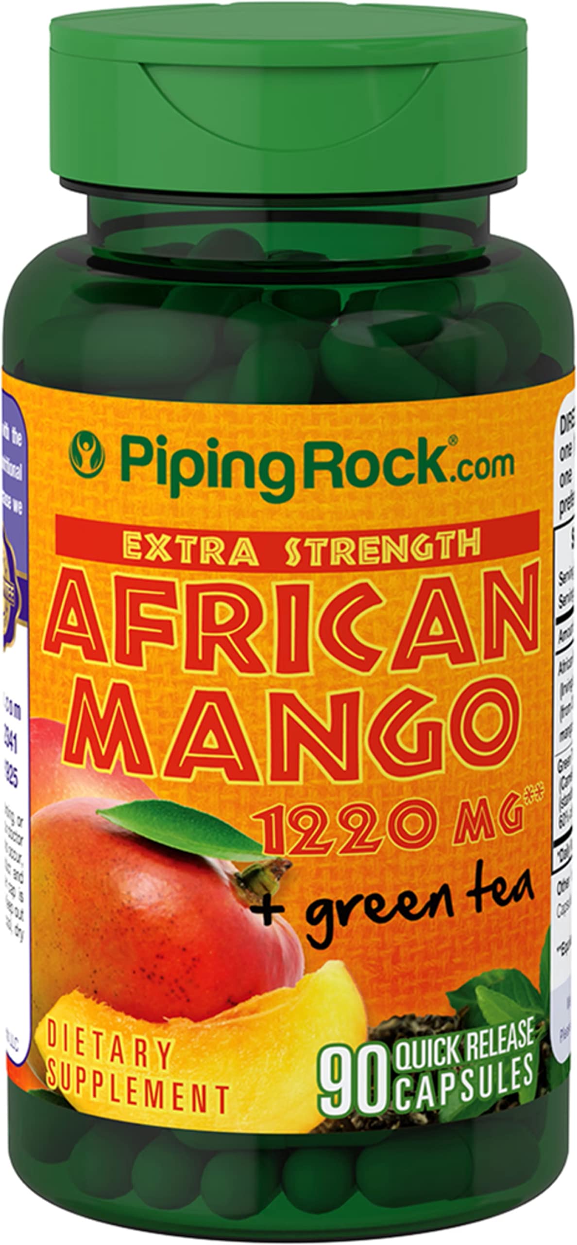 Piping Rock African Mango Seed Extract 1220 mg | 90 Capsules | with Green Tea | Extra Strength Piping Rock uk supplements