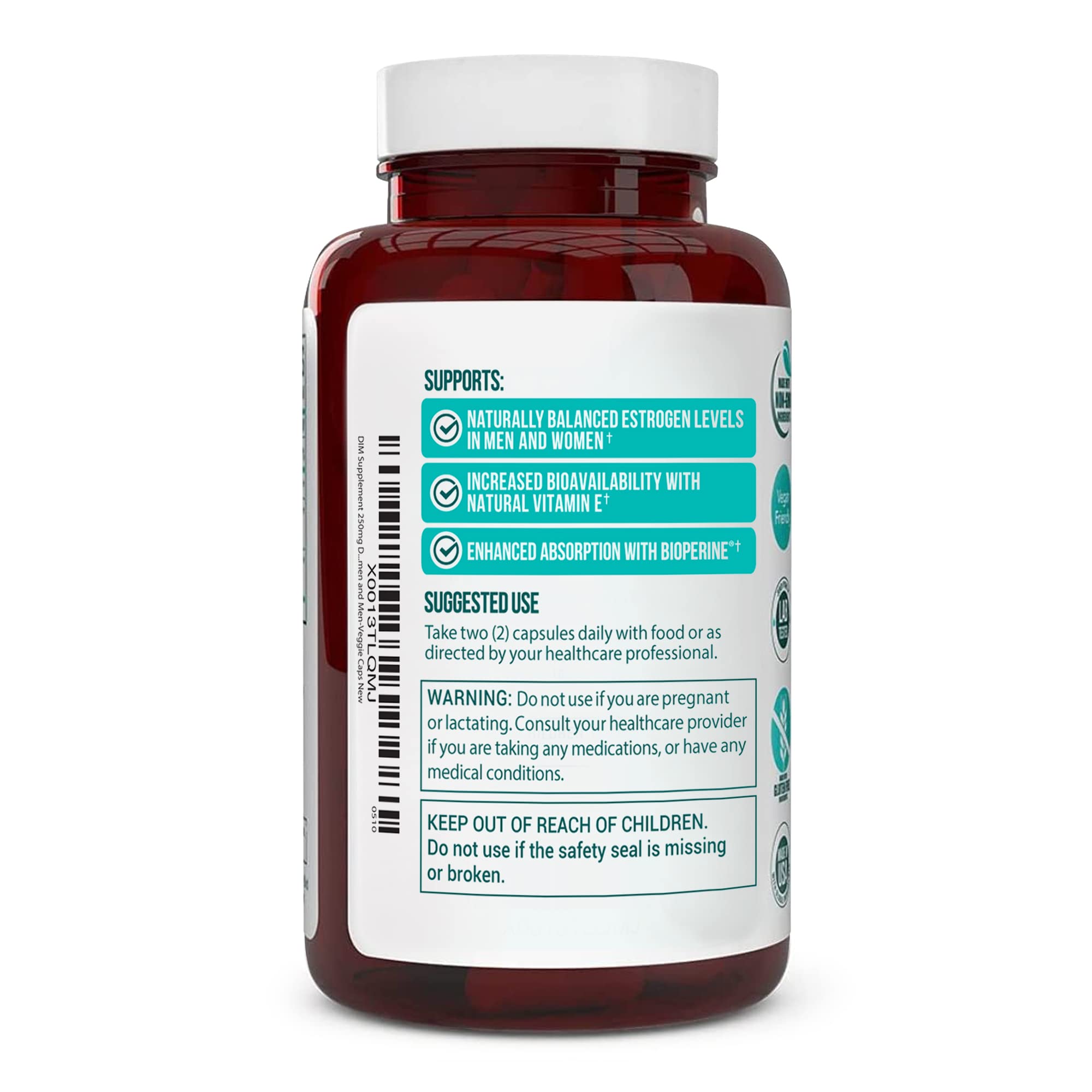DIM Supplement 250mg (Diindolylmethane)-Plus Dong Quai, Natural Vitamin E & BioPerine - Supports Menopause Relief & Hormonal Acne -Hormone Balance Support for Women and Men-Veggie Caps Truevantage Nutrition uk supplements
