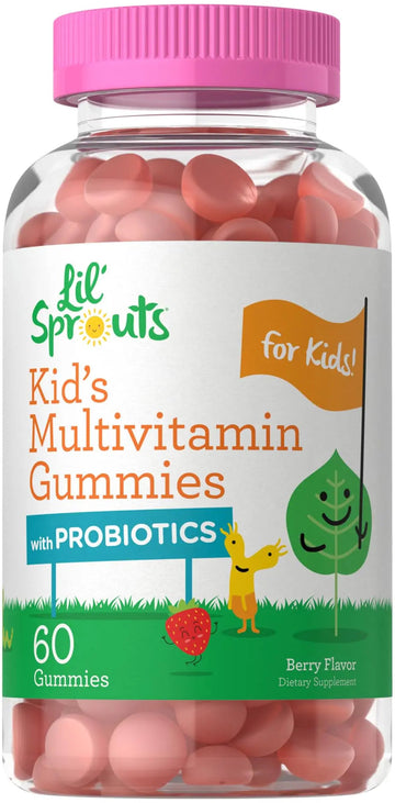 Carlyle Kids Multivitamin Gummies with Probiotics | 60 Chewables | Berry Flavor | Vegetarian, Non-GMO, Gluten Free Children's Supplement | by Lil' Sprouts | Carlyle uk supplements