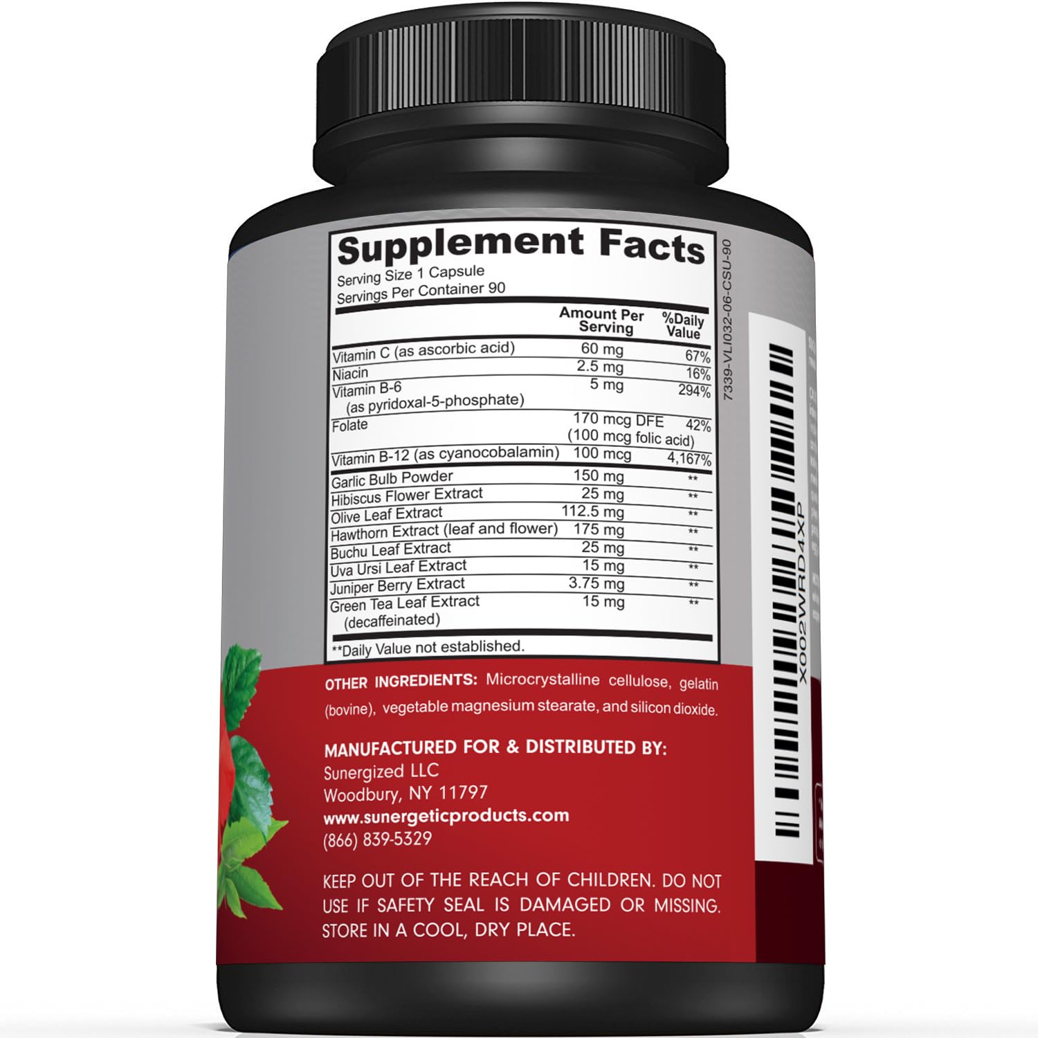 Premium Blood Pressure Support Supplement For Cardiovascular & Heart Health with Garlic Sunergetic uk supplements