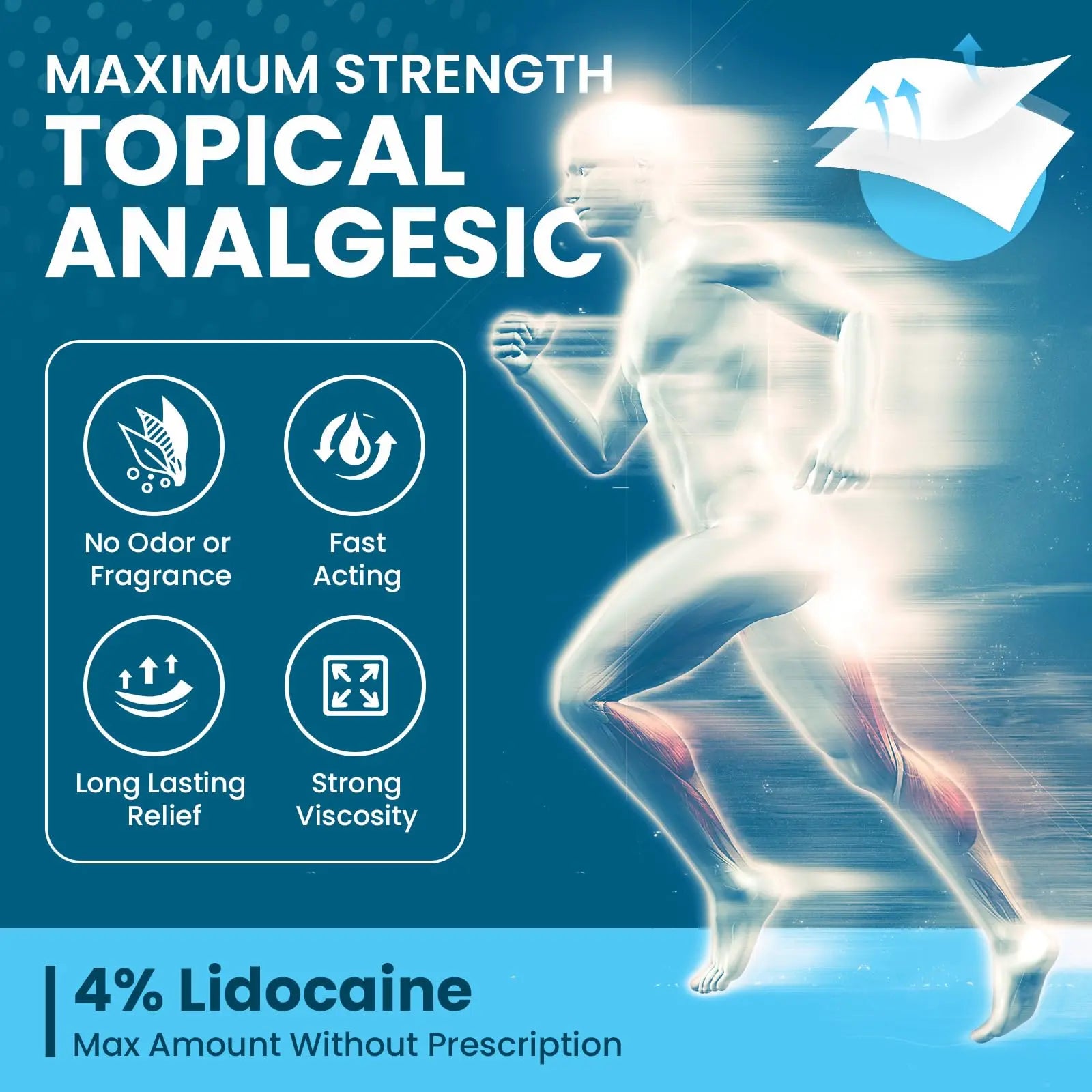 Sumifun 4% Lidocaine Patches, Long Lasting Plaster Patch for Knee, Shoulder, Muscle, Joints with Natural Ingredients, Extended Patch with Lidocaine (Large, Count, 18) Sumifun uk supplements