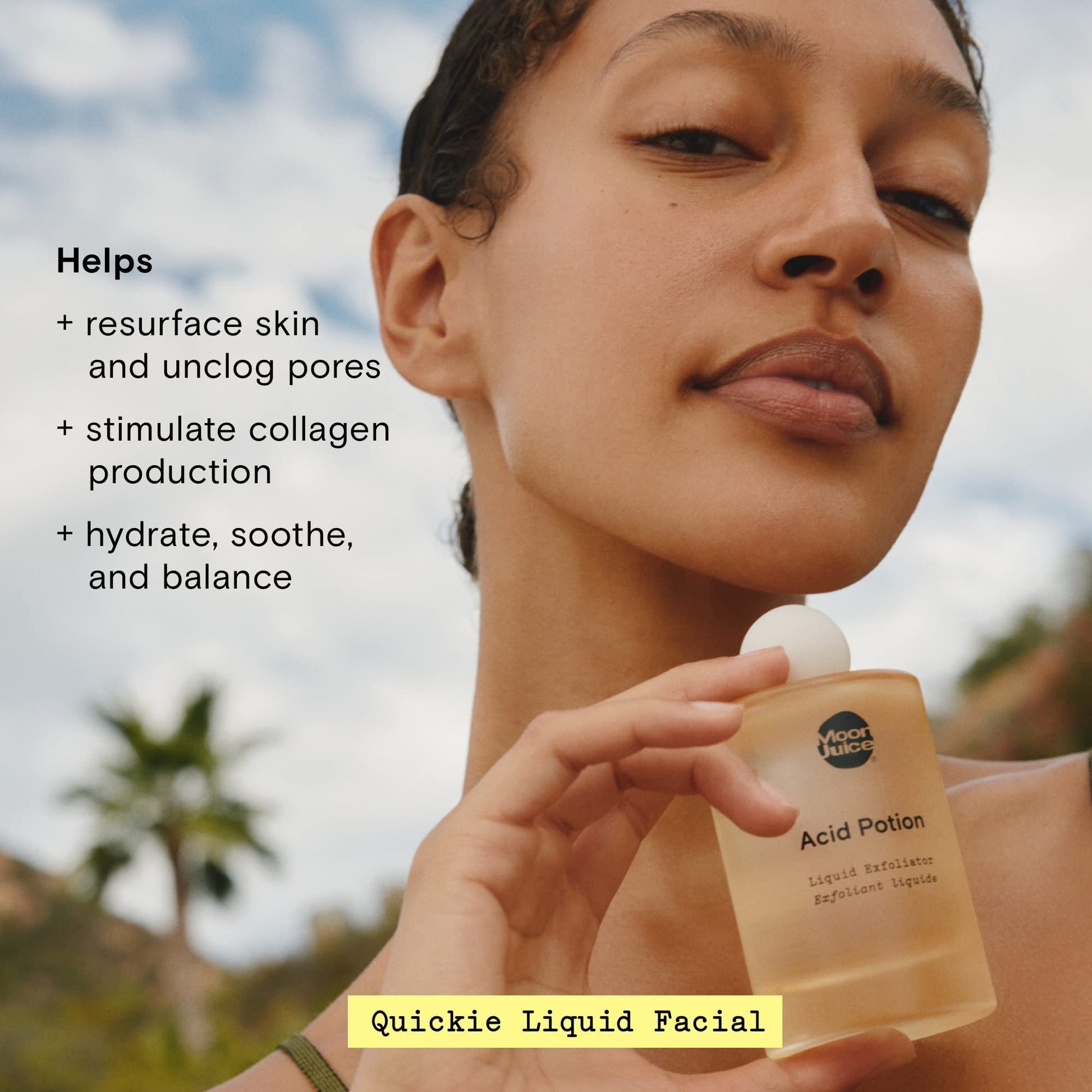 Moon Juice Acid Potion Liquid Face Exfoliator - 25% AHA BHA Exfoliant with Reishi + Niacinamide - Helps Resurface Skin, Unclog Pores, & Stimulate Collagen - Hydrates & Soothes Skin (3.3 Fl oz) Moon Juice uk supplements