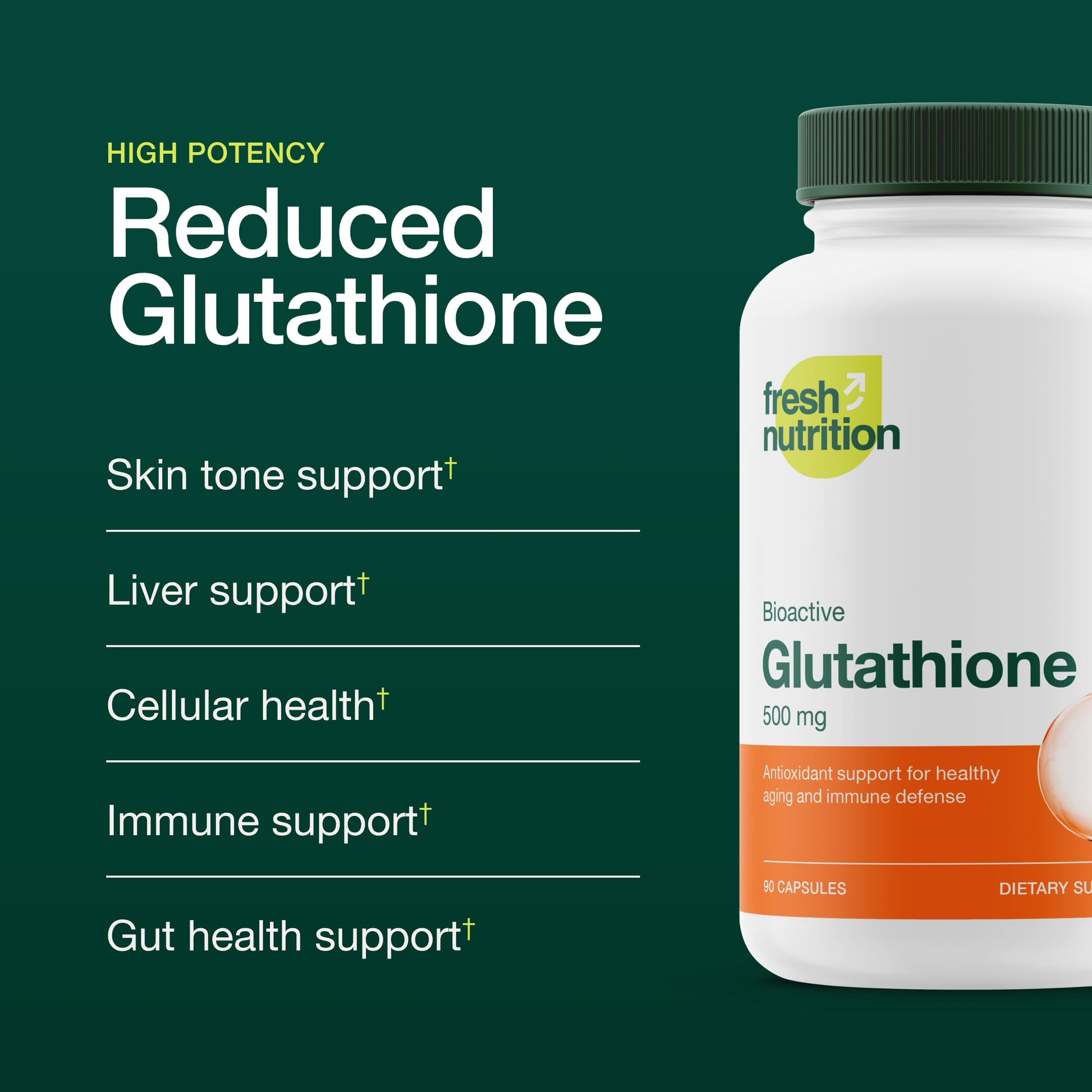 Glutathione Supplement Capsule - Strongest DNA Verified Glutathione Reduced - Vegan Friendly, Non GMO, Gluten & Soy Free Fresh Nutrition uk supplements