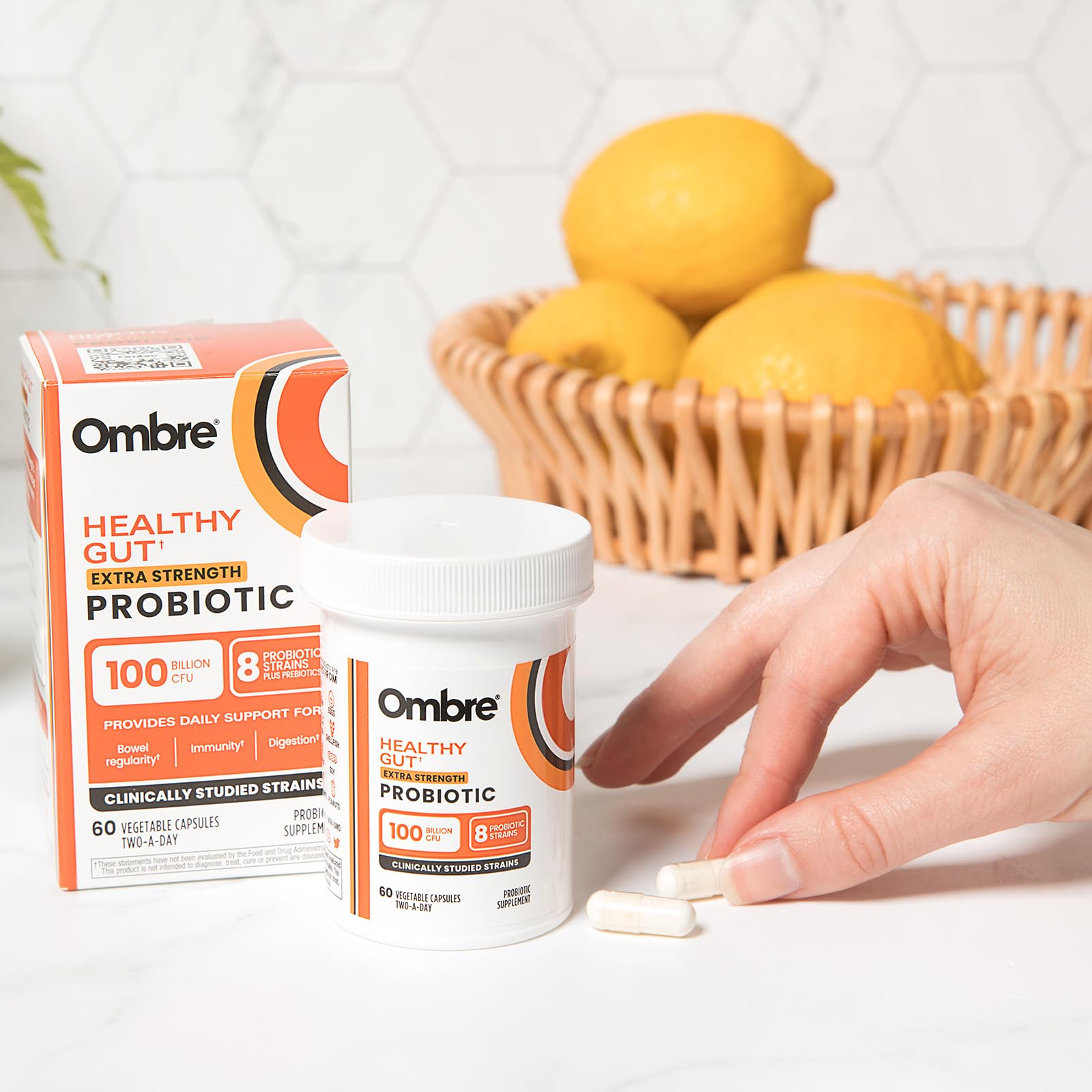 Ombre Healthy Gut Probiotics for Digestive Health 100 Billion CFU - Prebiotics and Probiotics for Women & Men with Lactobacillus Acidophilus & Digestive Enzymes, Gut Health Support, Vegan, 30 Servings Ombre uk supplements
