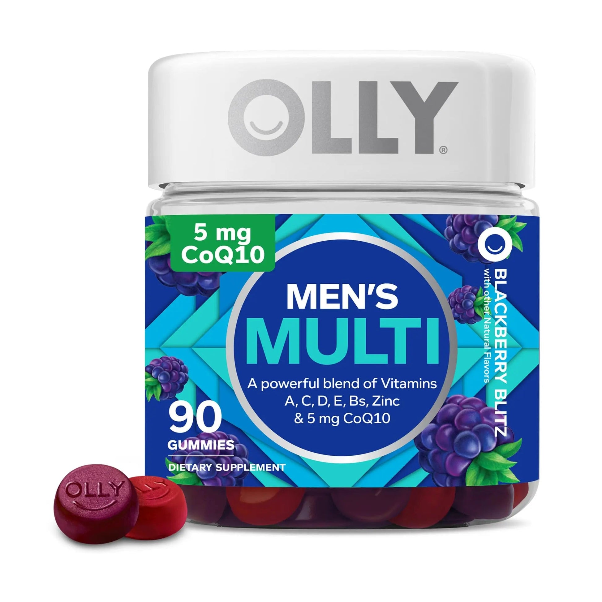 OLLY Men's Multivitamin Gummy, Overall Health and Immune Support, Vitamins A, C, D, E, B, Lycopene & Extra Strength Daily Energy Gummy OLLY uk supplements