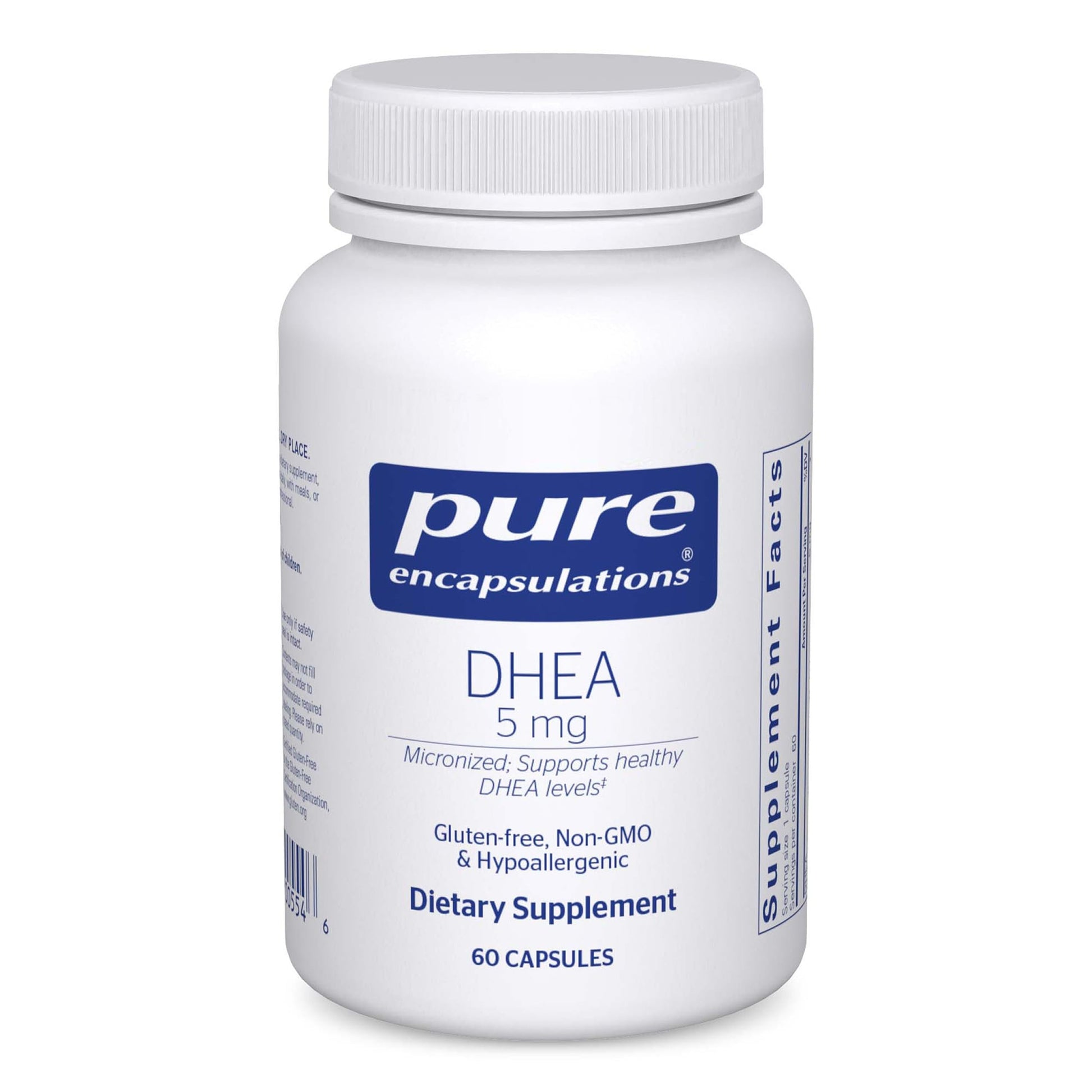 Pure Encapsulations DHEA 5 mg - Immune Support & Hormones Balance* - Micronized DHEA - Gluten Free & Vegan - 60 Capsules Pure Encapsulations uk supplements
