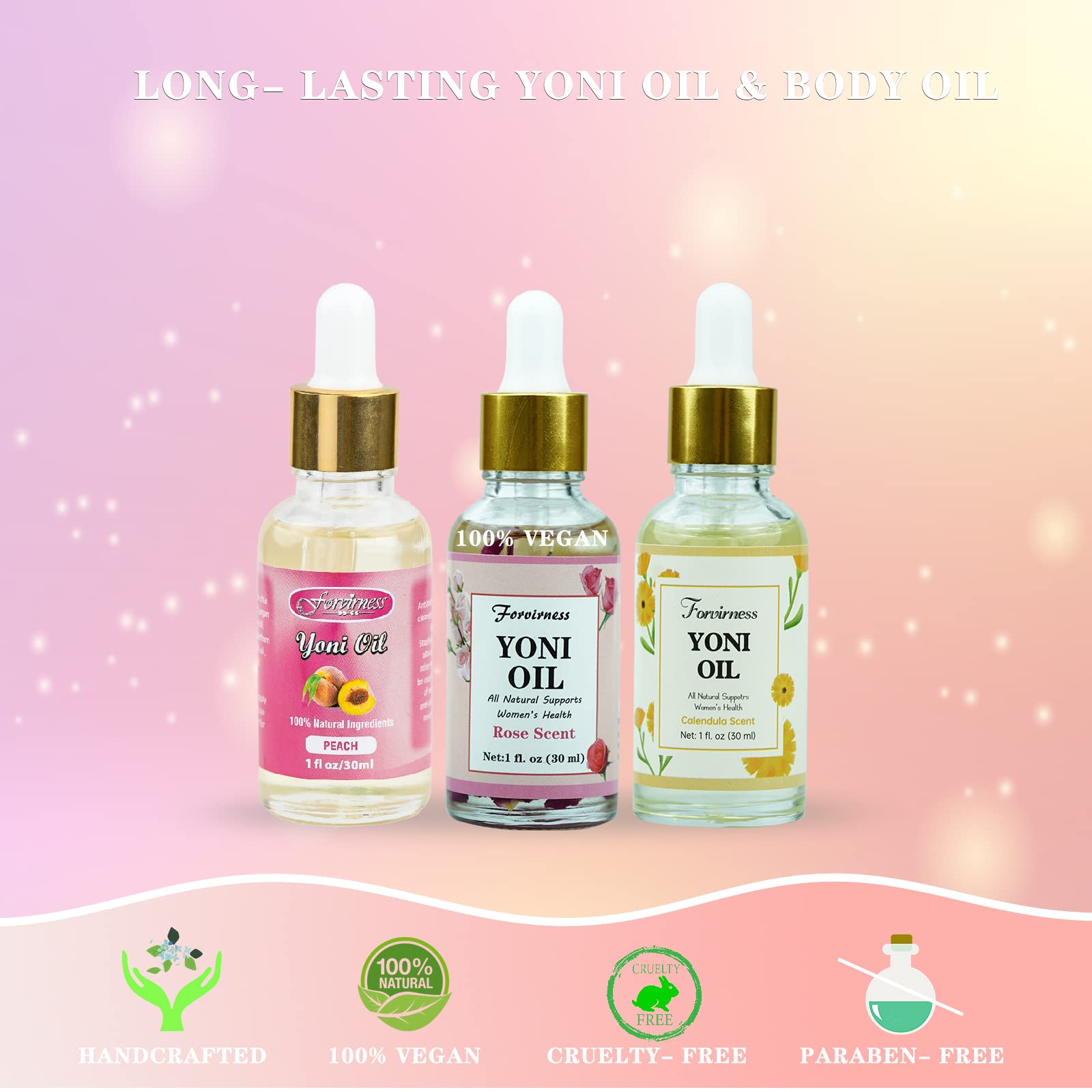 3 Packs Natural Yoni Oil Feminine Wash Ph Balanced for Women, Eliminates Vaginal Odor forvirness uk supplements