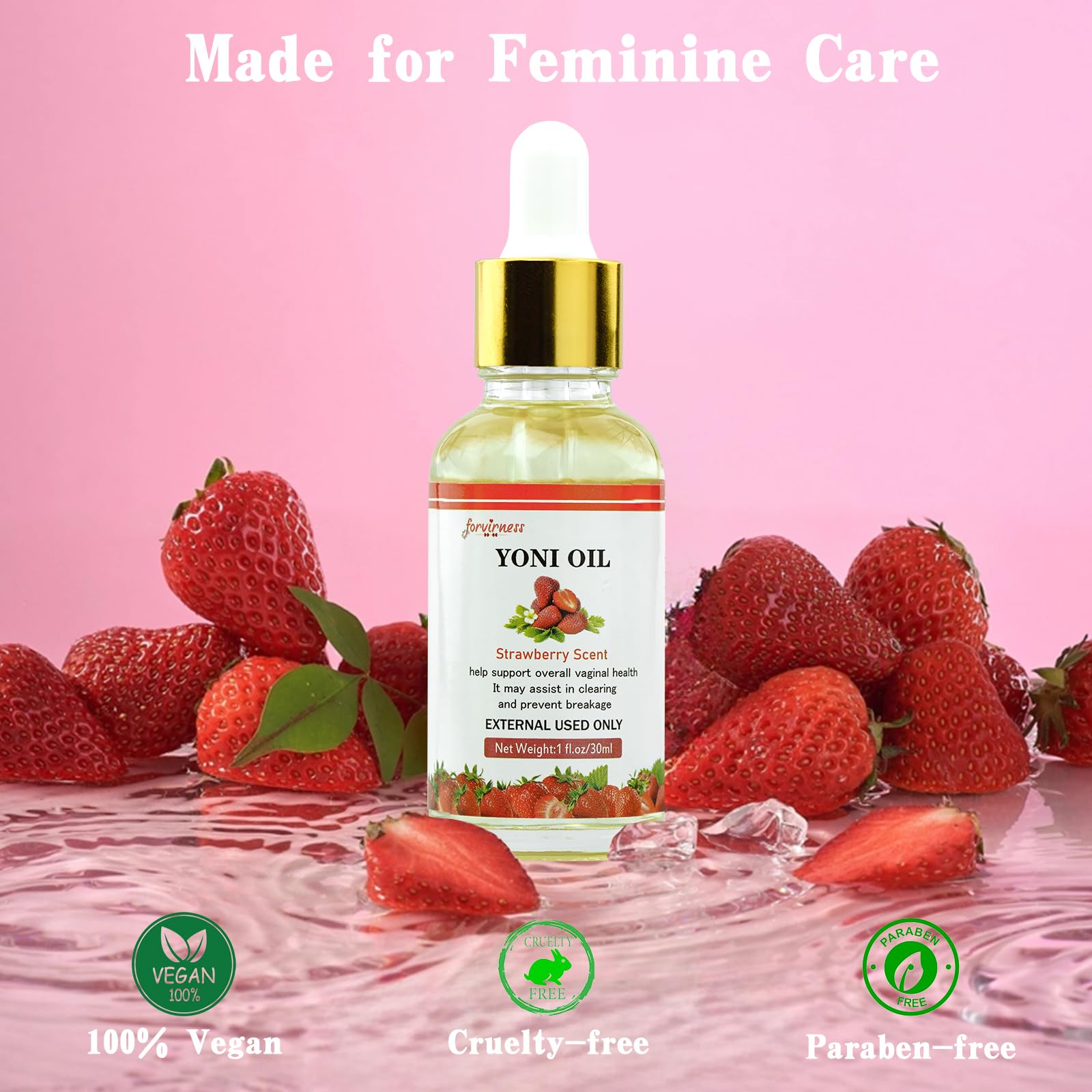 Yoni Wash Yoni Oil Yoni Bar Soap for Women PH Balance, Strawberry Body Oil, Feminine Wash forvirness uk supplements