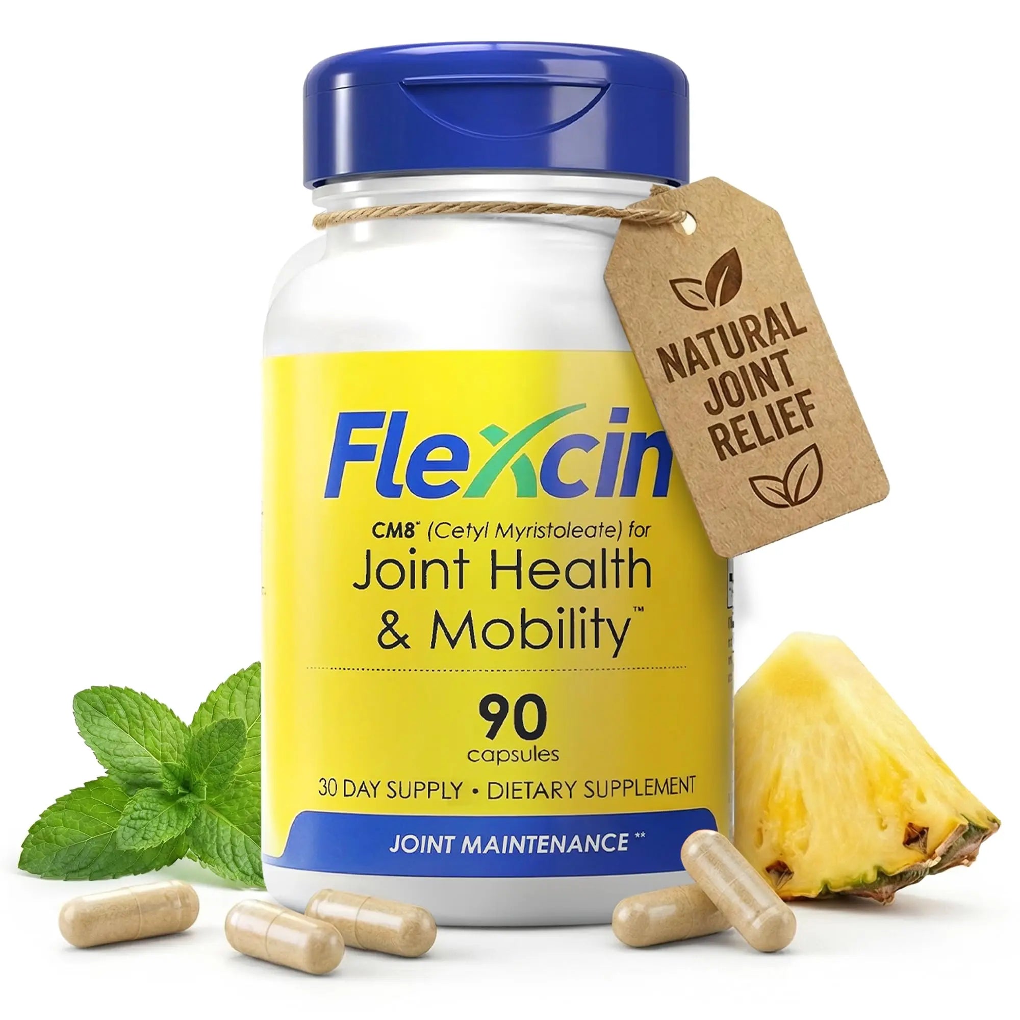 Flexcin Joint Health & Mobility Formula with CM8 (Cetyl Myristoleate) - Joint Supplements for Men and Women with Glucosamine, MSM, Collagen Type II - 90 Capsules Flexcin uk supplements