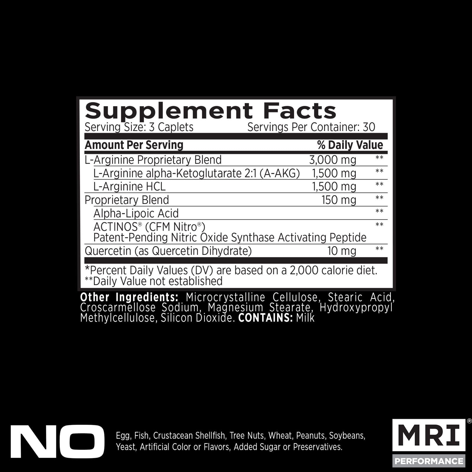 MRI Performance NO2 Nitric Oxide Booster, Original Formula with 3,000mg L-Arginine & AAKG, Nitric Oxide Production, Healthy Blood Pressure & Heart Health (90 Caplets) MRI uk supplements