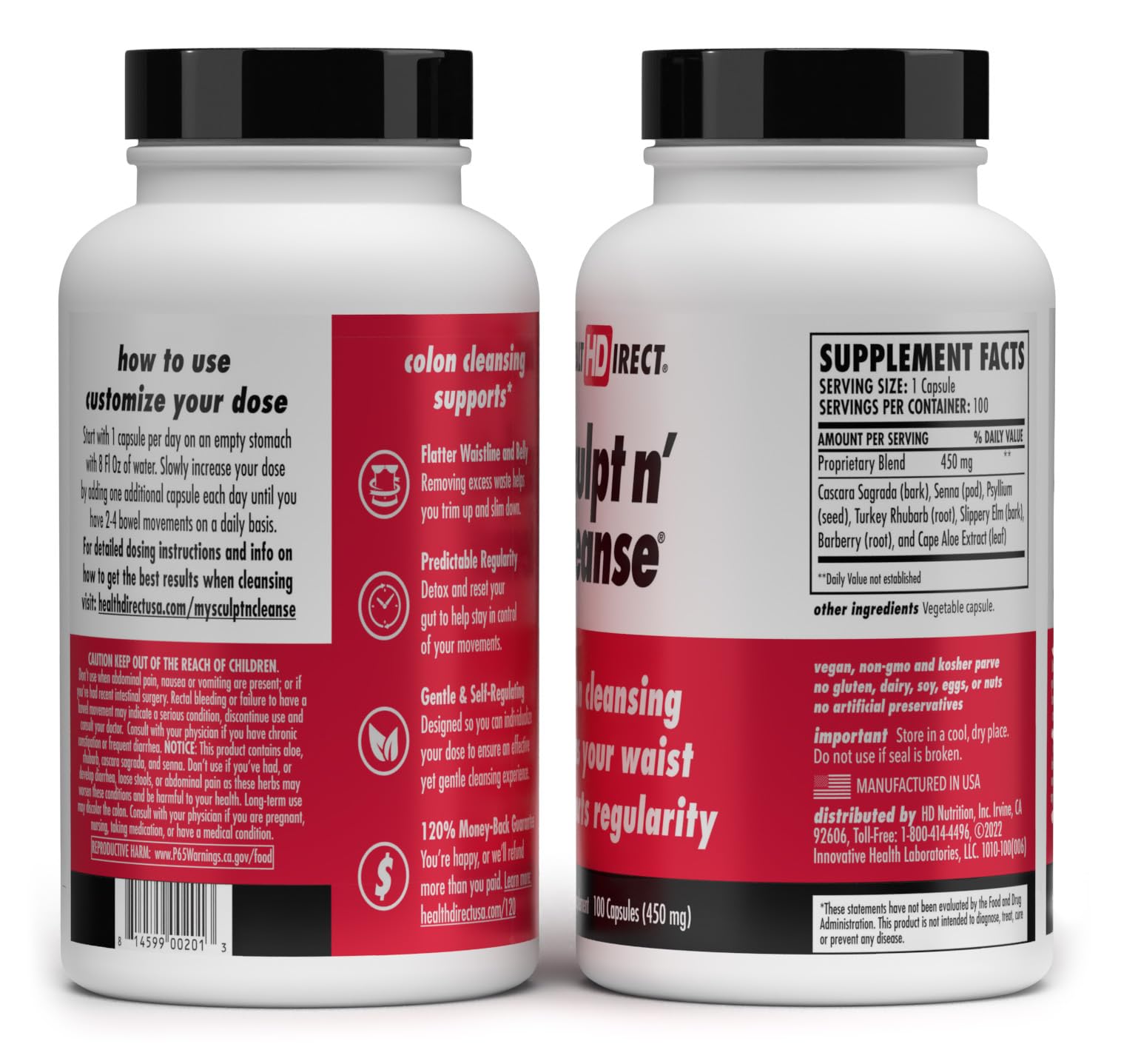 HEALTH DIRECT Sculpt n' Cleanse - Herbal Colon Cleanse for Digestive Health & Regularity HEALTH DIRECT uk supplements
