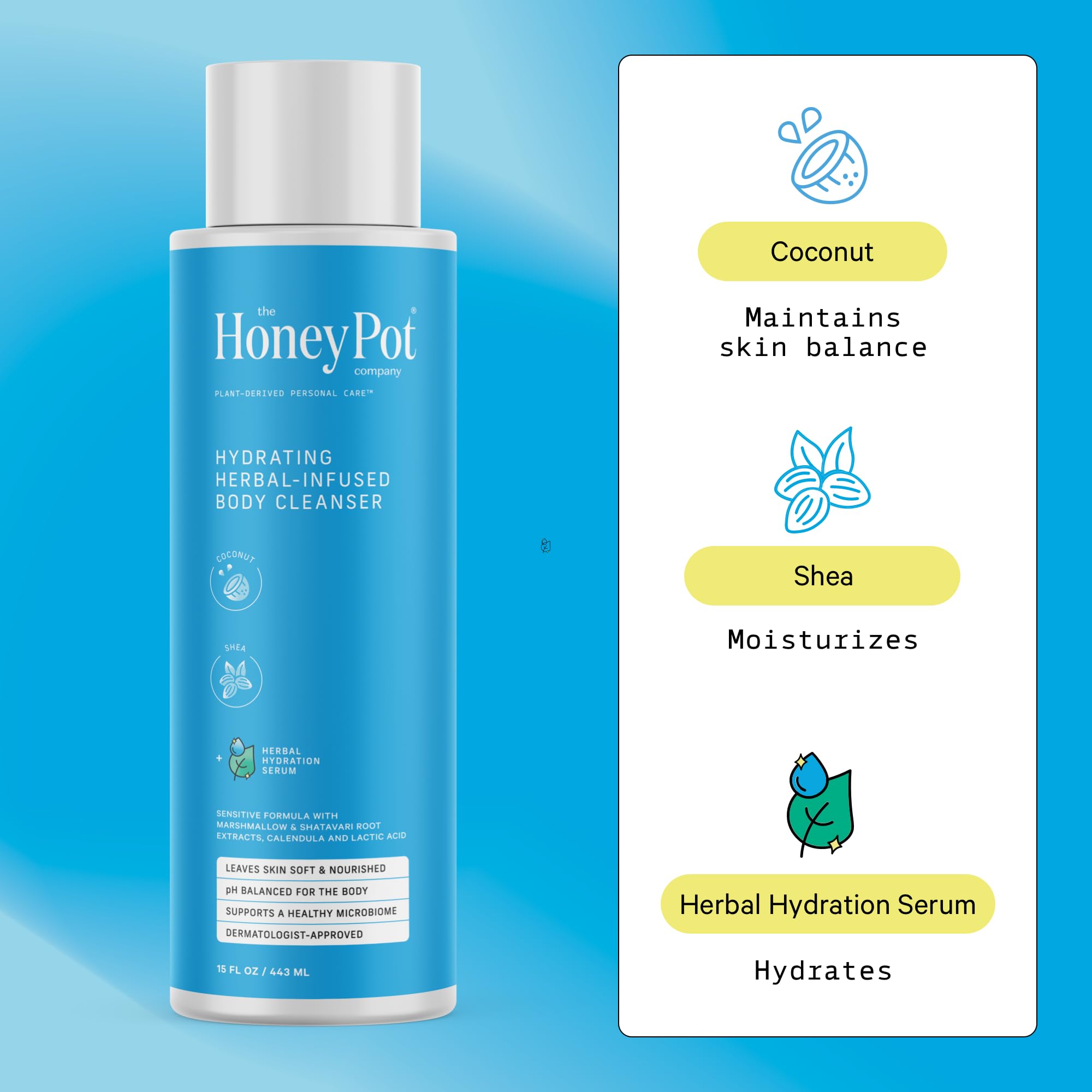 The Honey Pot Company - Body Wash for Women - Coconut Shea Hydrating Body Cleanser The Honey Pot Company uk supplements