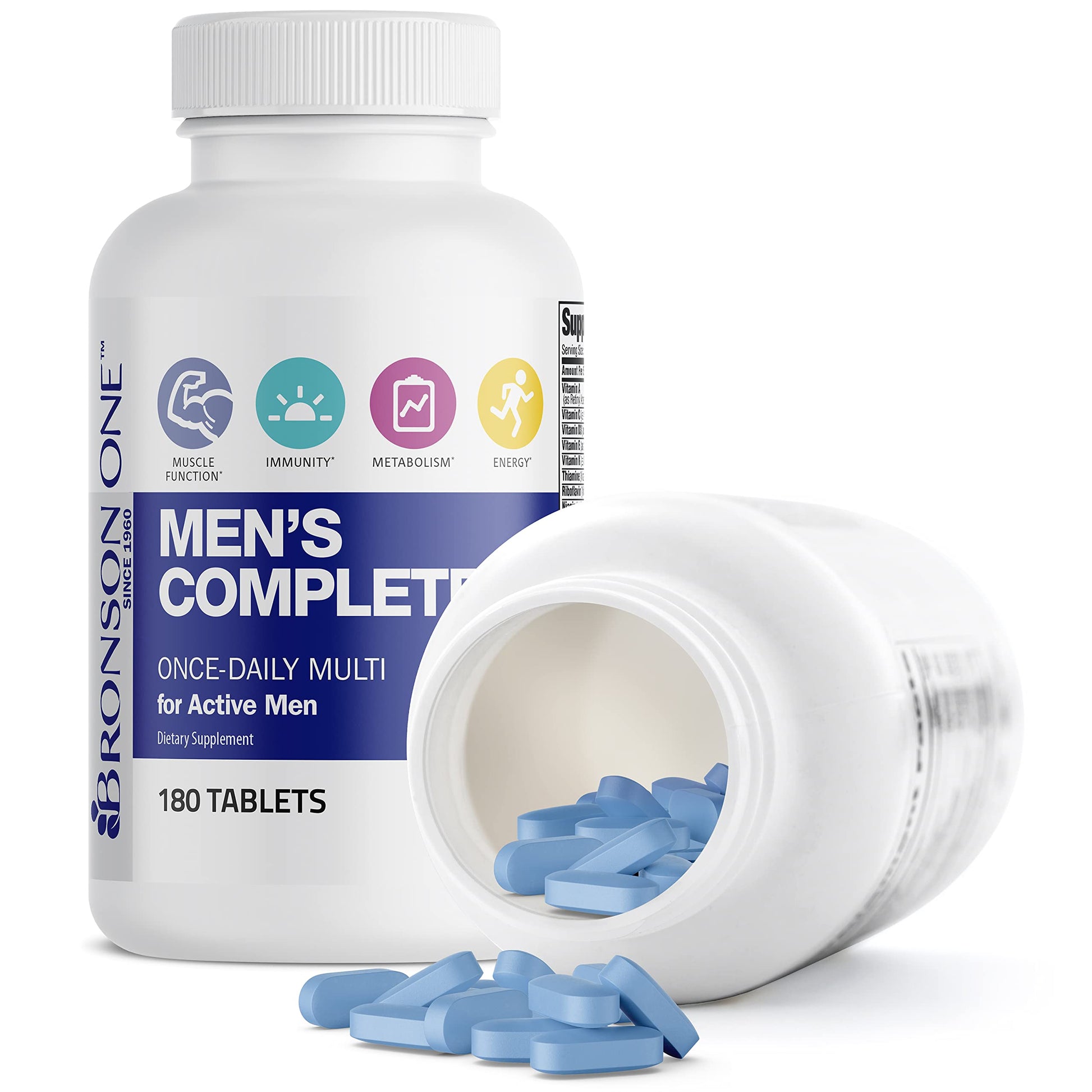 Bronson ONE Daily Men’s Complete Multivitamin Multimineral Once-Daily Multi for Active Men, 180 Tablets Bronson uk supplements