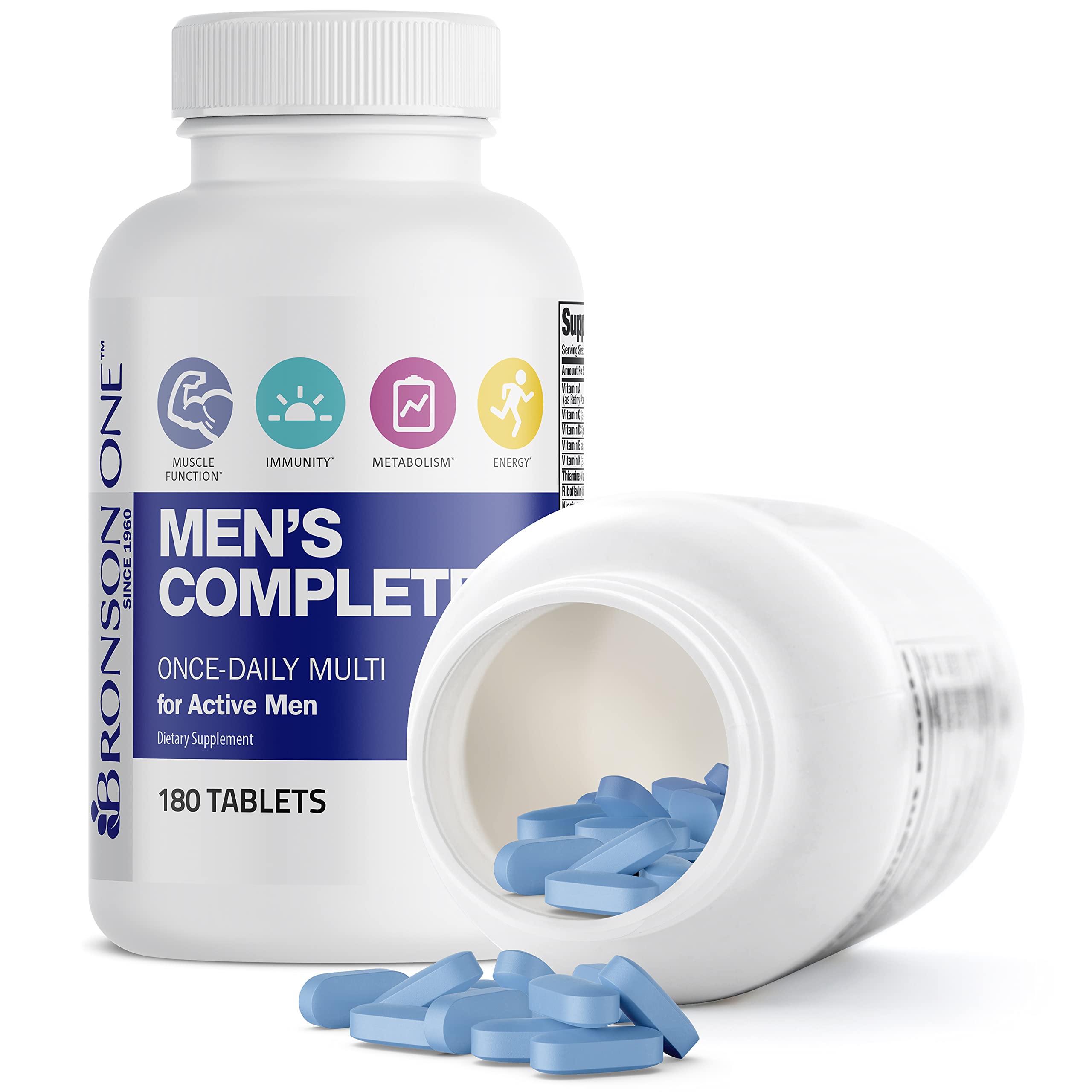 Bronson ONE Daily Men’s Complete Multivitamin Multimineral Once-Daily Multi for Active Men, 180 Tablets Bronson uk supplements