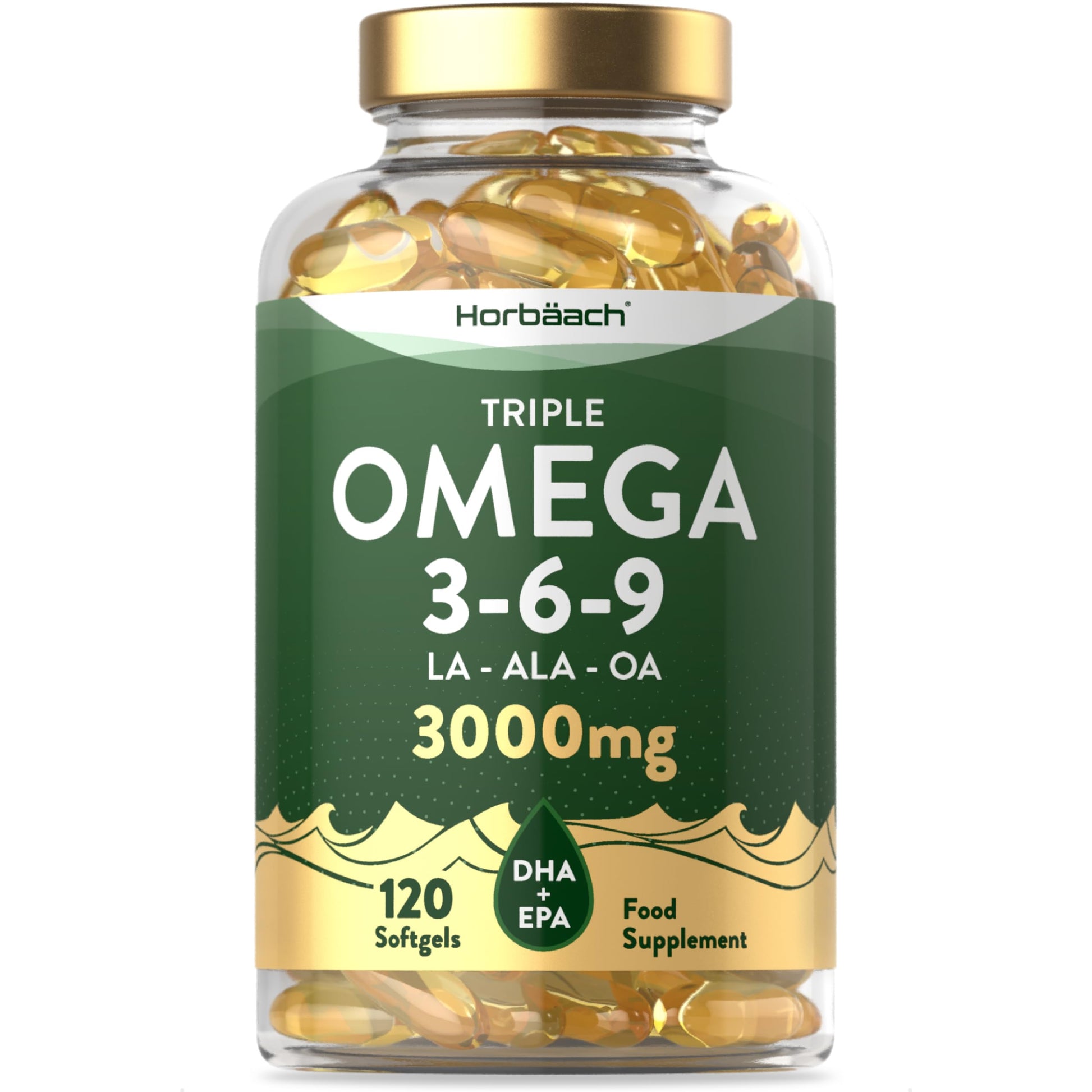 Omega 3 6 9 Capsules High Strength | 3000mg | 120 Softgels | Triple Omega 369 Horbäach uk supplements