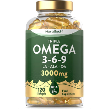 Omega 3 6 9 Capsules High Strength | 3000mg | 120 Softgels | Triple Omega 369 Horbäach uk supplements