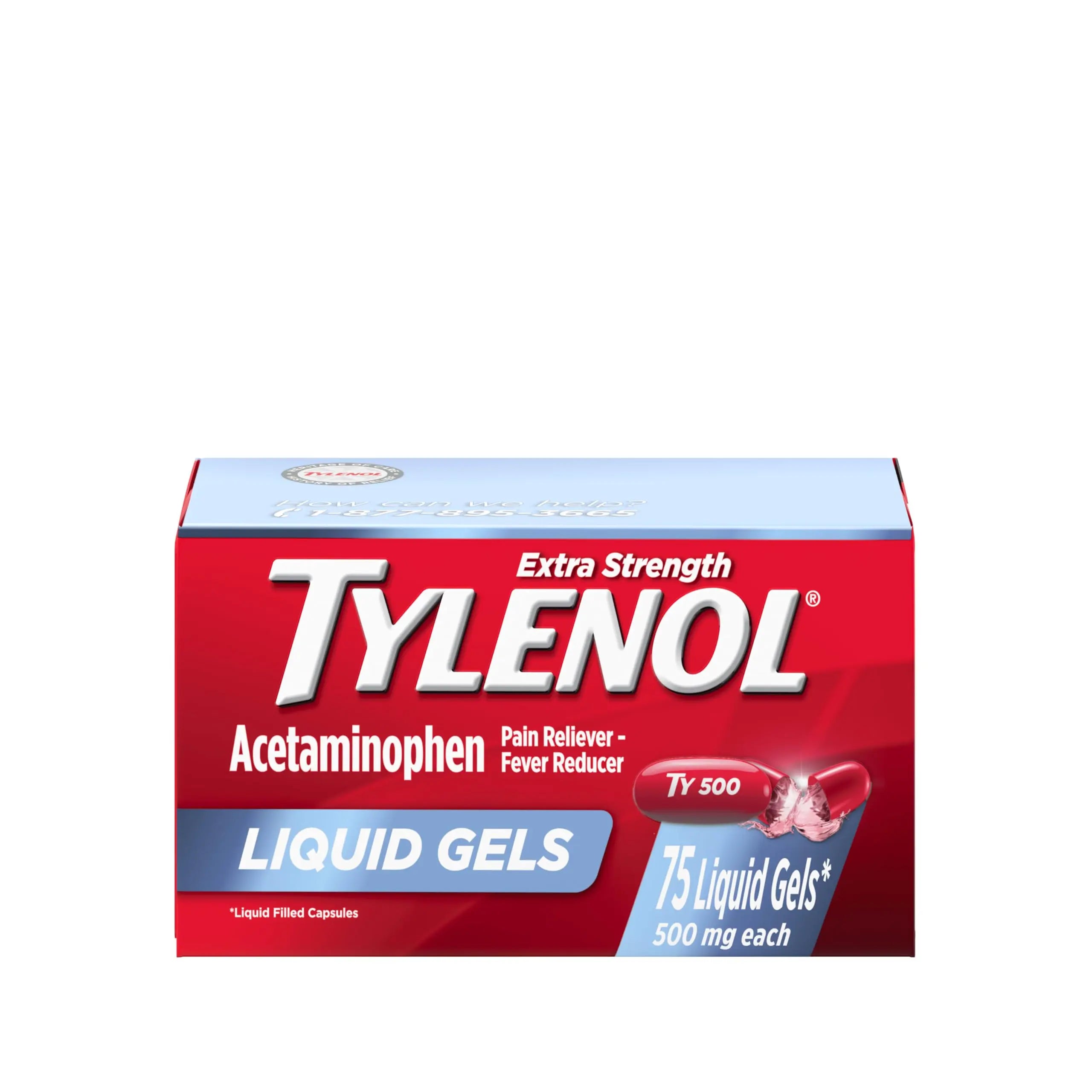 Tylenol Extra Strength Liquid Gels, Fast, Strong Pain Relief, Fever Reducer for Adults with 500 mg Acetaminophen, Fast-Acting Liquid Gel Capsules for Headaches & Minor Pain Relief, 75 Count Tylenol uk supplements