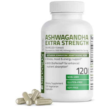 Bronson Ashwagandha Extra Strength Stress & Mood Support with BioPerine Bronson uk supplements