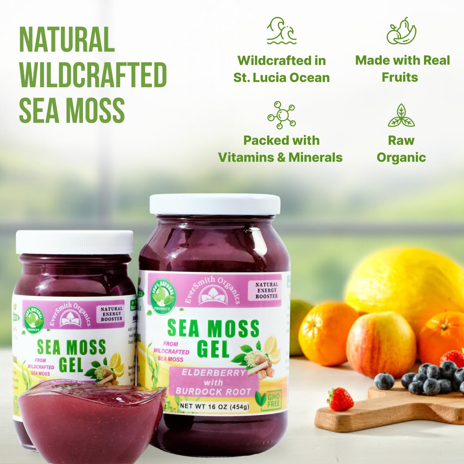 EverSmith Organics - Wildcrafted Irish Sea Moss Gel | Made in USA | Rich in Vitamins EverSmith Organics uk supplements