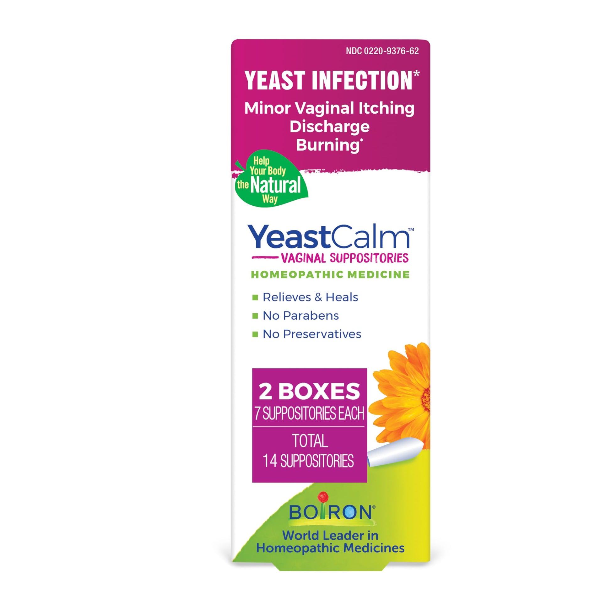oiron YeastCalm Homeopathic Suppositories for Yeast Infections, Burning, Discharge Boiron uk supplements