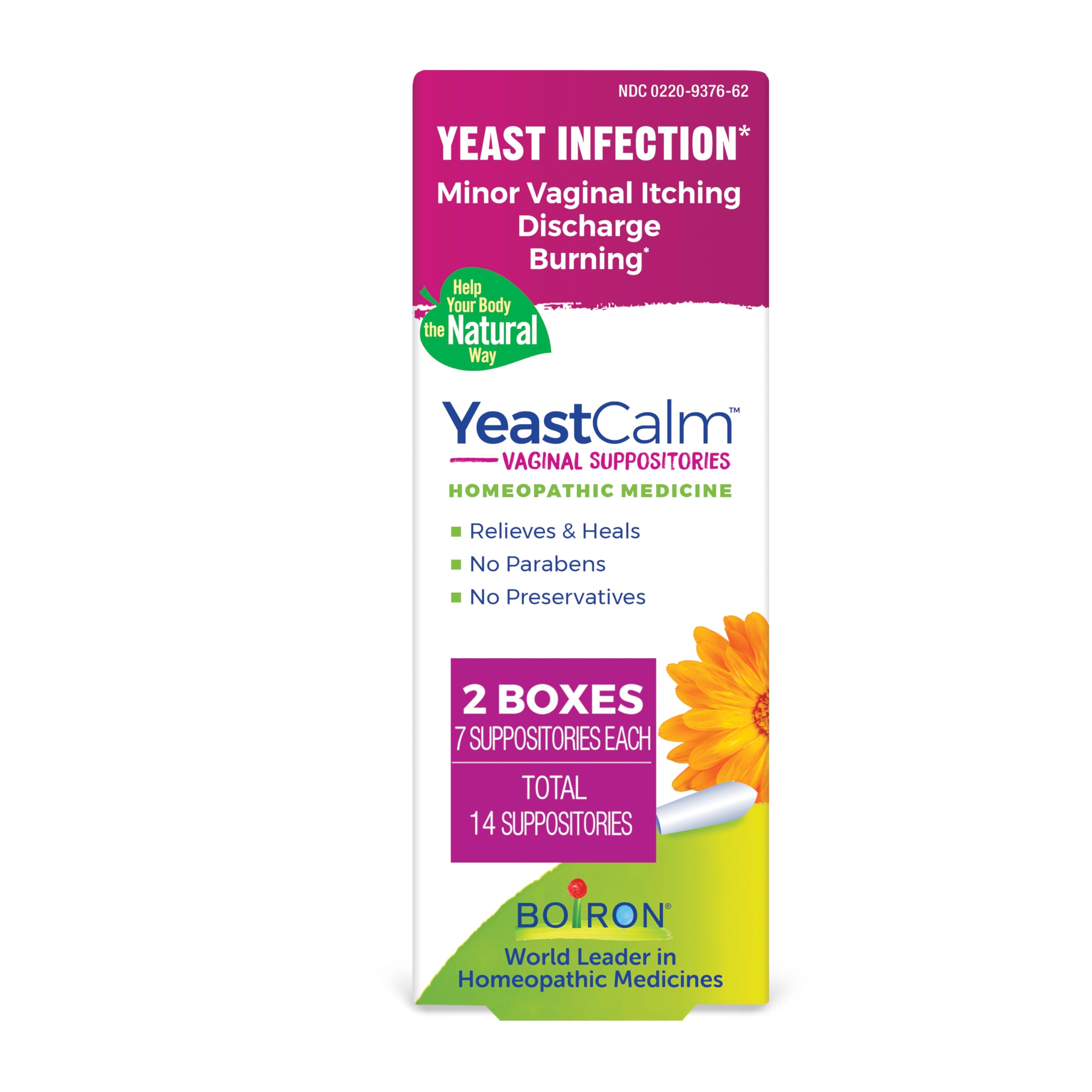 oiron YeastCalm Homeopathic Suppositories for Yeast Infections, Burning, Discharge Boiron uk supplements