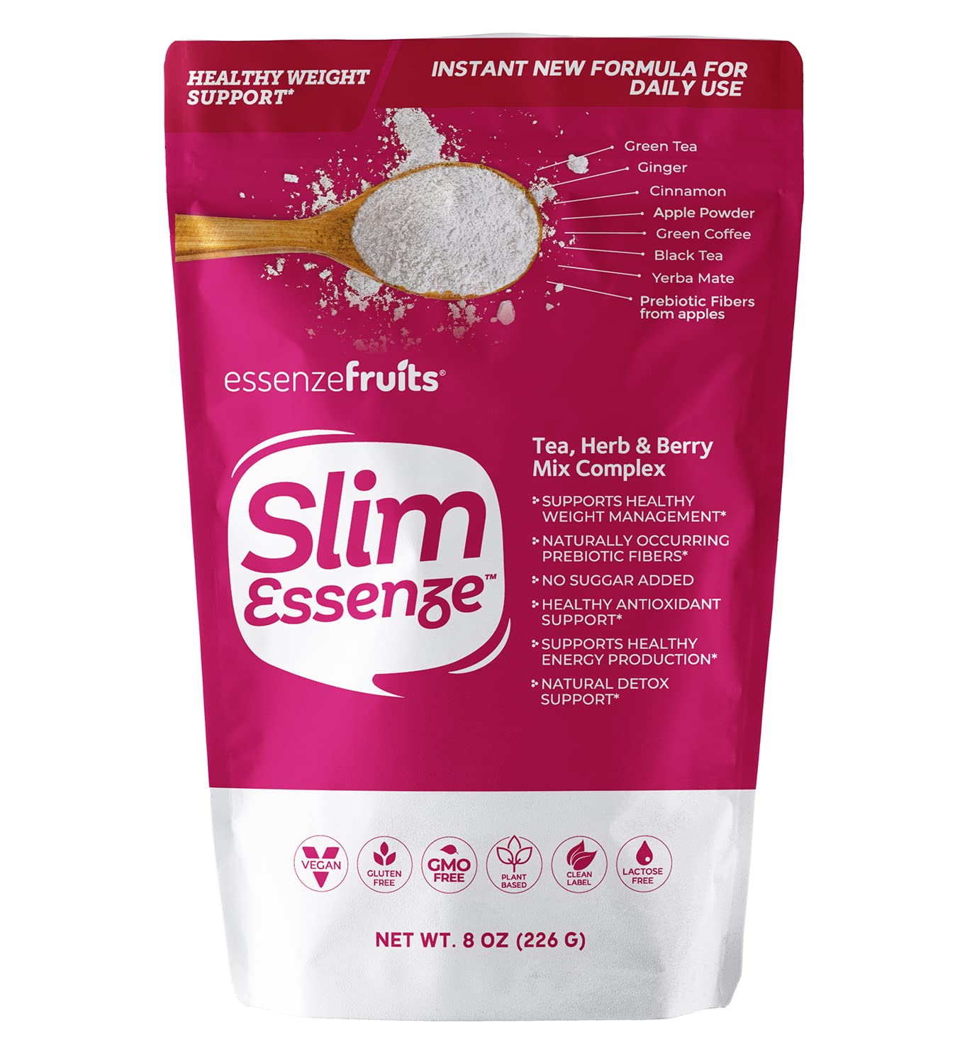Slim Essenze Instant Berry Tea, Herb & Berry Mix Detox Tea Powder - Drink Hot or Cold Essenzefruits uk supplements