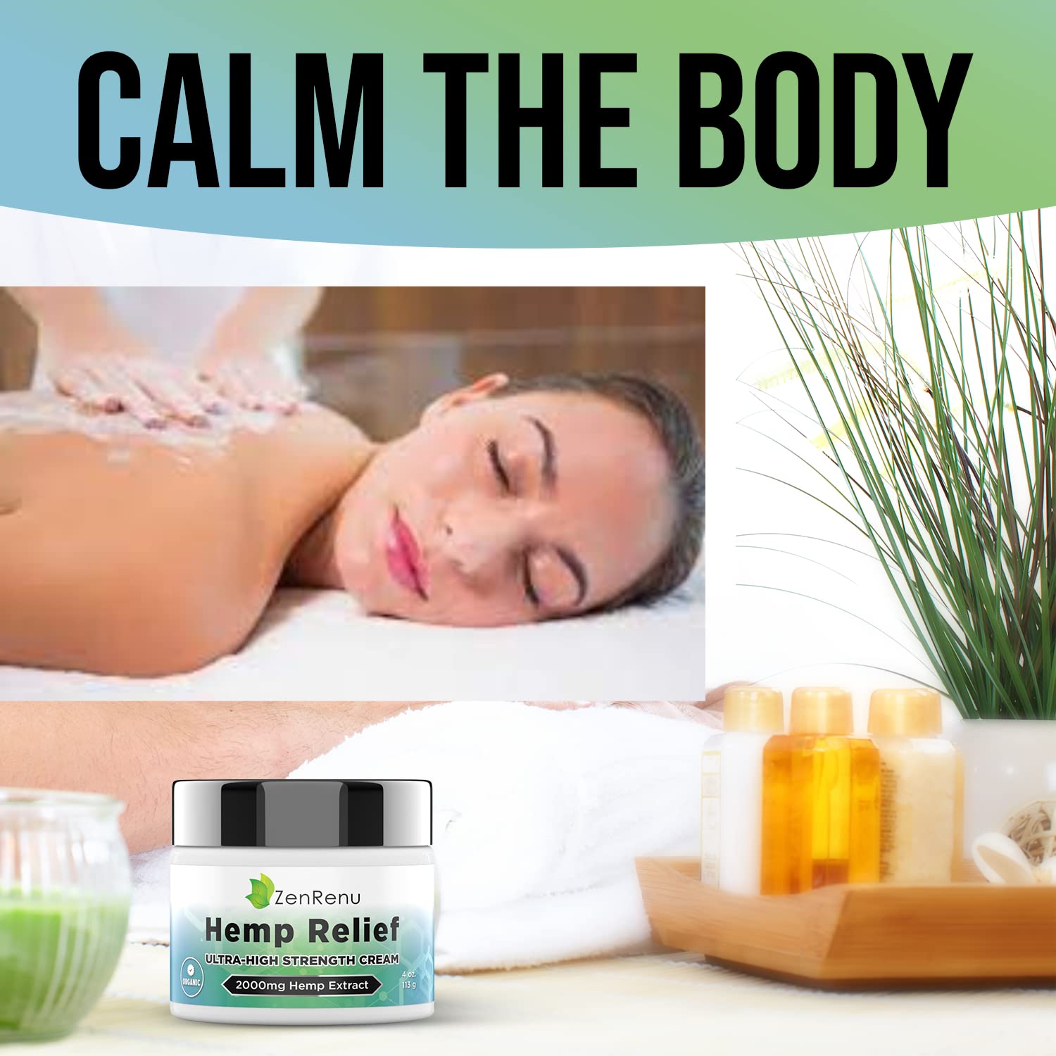 Hemp Cream Maximum Strength - Menthol Rub with Hemp Oil, Arnica, Lavender, Aloe Vera, Kava Kava, & Camphor - Natural Hemp Muscle Rub Cream for Skin, Muscles & Joints - ZenRenu, 4 oz Zenrenu uk supplements