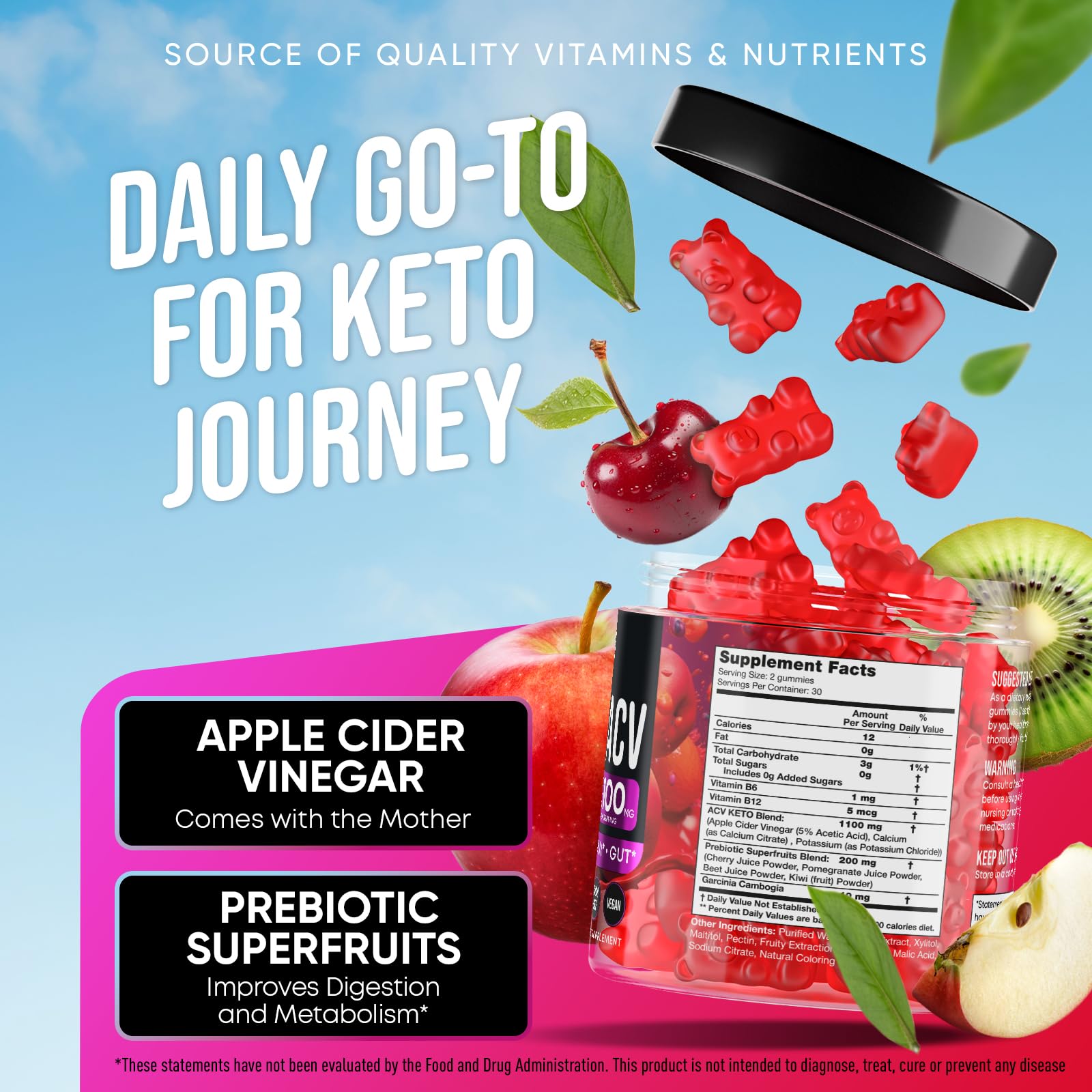 Advanced Keto ACV Gummies - ACV Keto Gummies - with Garcinia Cambogia - Water Loss Keto Gummy JOYLI Nutrition uk supplements