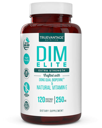 DIM Supplement 250mg (Diindolylmethane)-Plus Dong Quai, Natural Vitamin E & BioPerine - Supports Menopause Relief & Hormonal Acne -Hormone Balance Support for Women and Men-Veggie Caps Truevantage Nutrition uk supplements